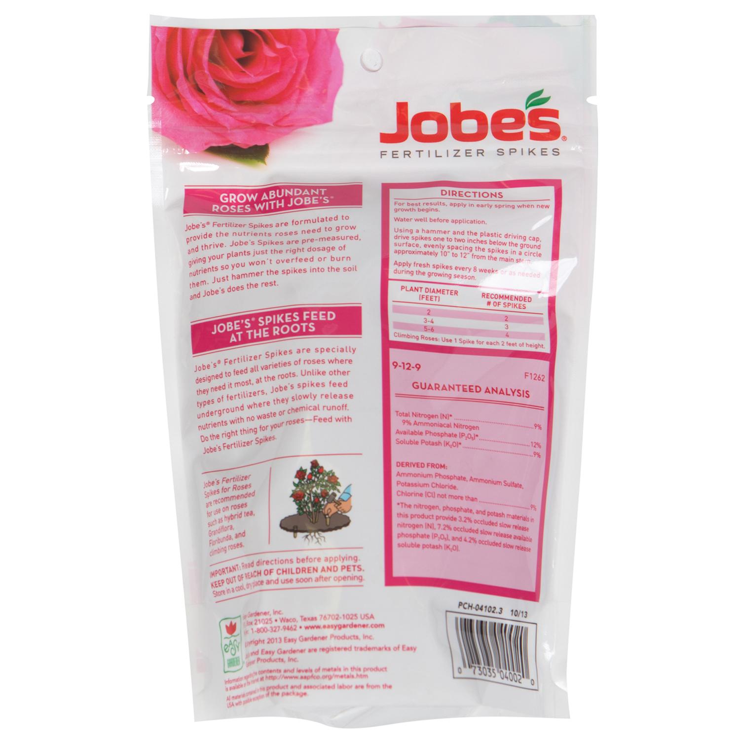 Jobe's Organic Spikes Roses Root Feeder 16 oz