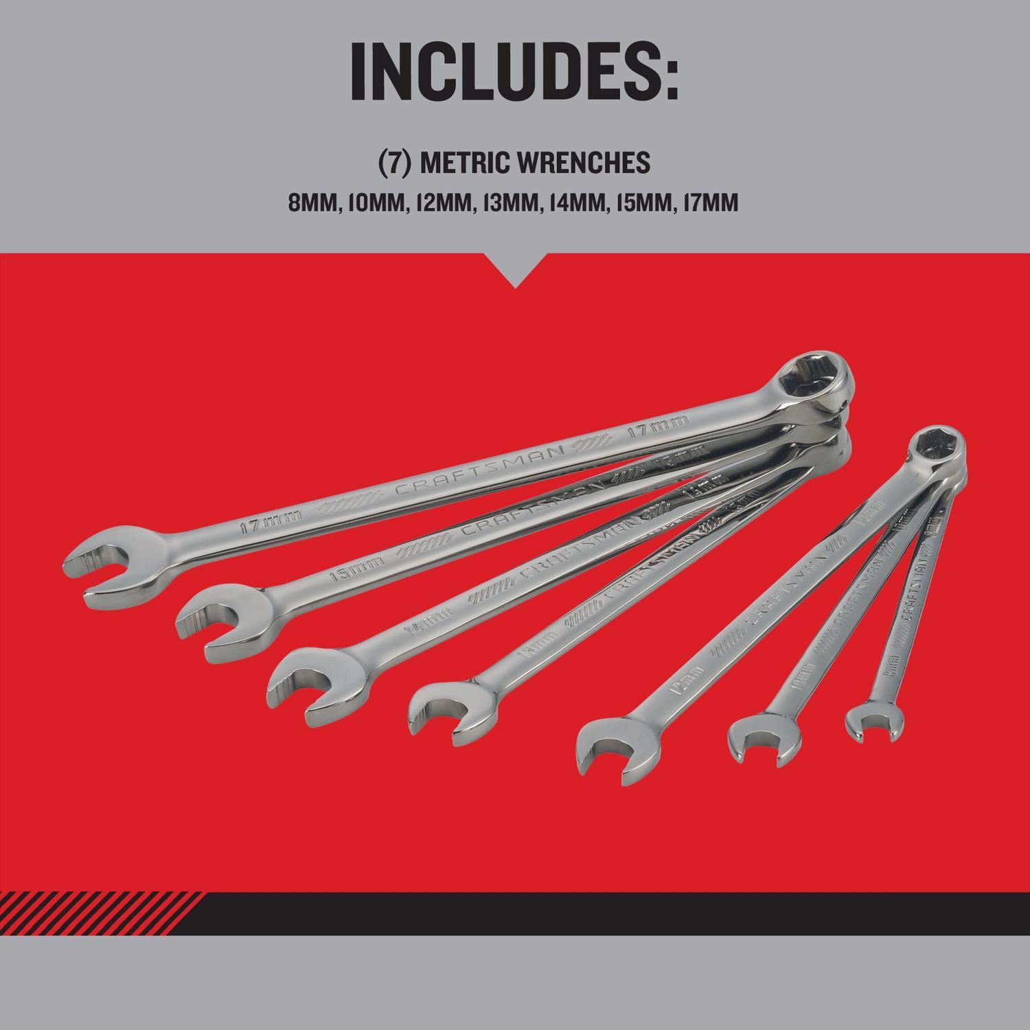 CRAFTSMAN OVERDRIVE 6 Point SAE Wrench Set 7 pc