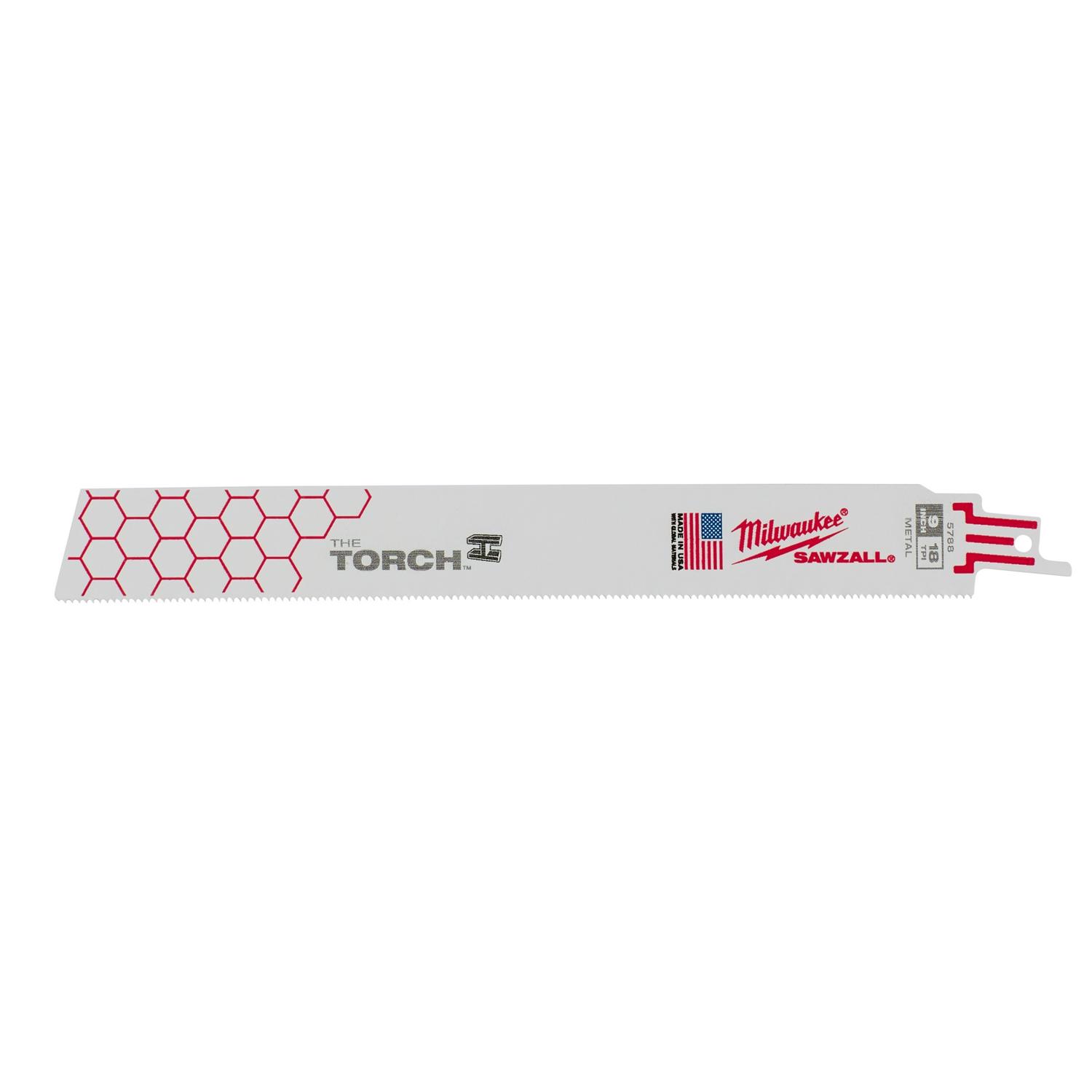 Milwaukee The Torch 9 in. Bi-Metal Demo Reciprocating Saw Blade 18 TPI 1 pk