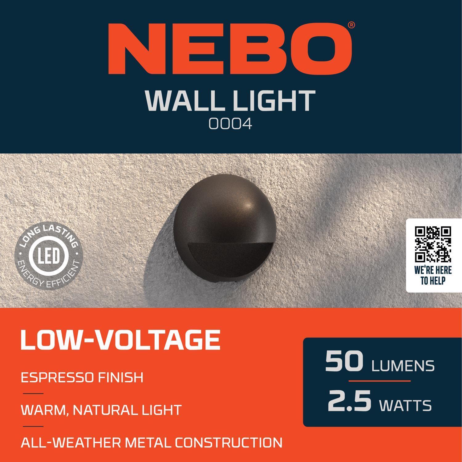 NEBO Low Voltage 2.5 W LED Wall/Pillar Light 1 pk