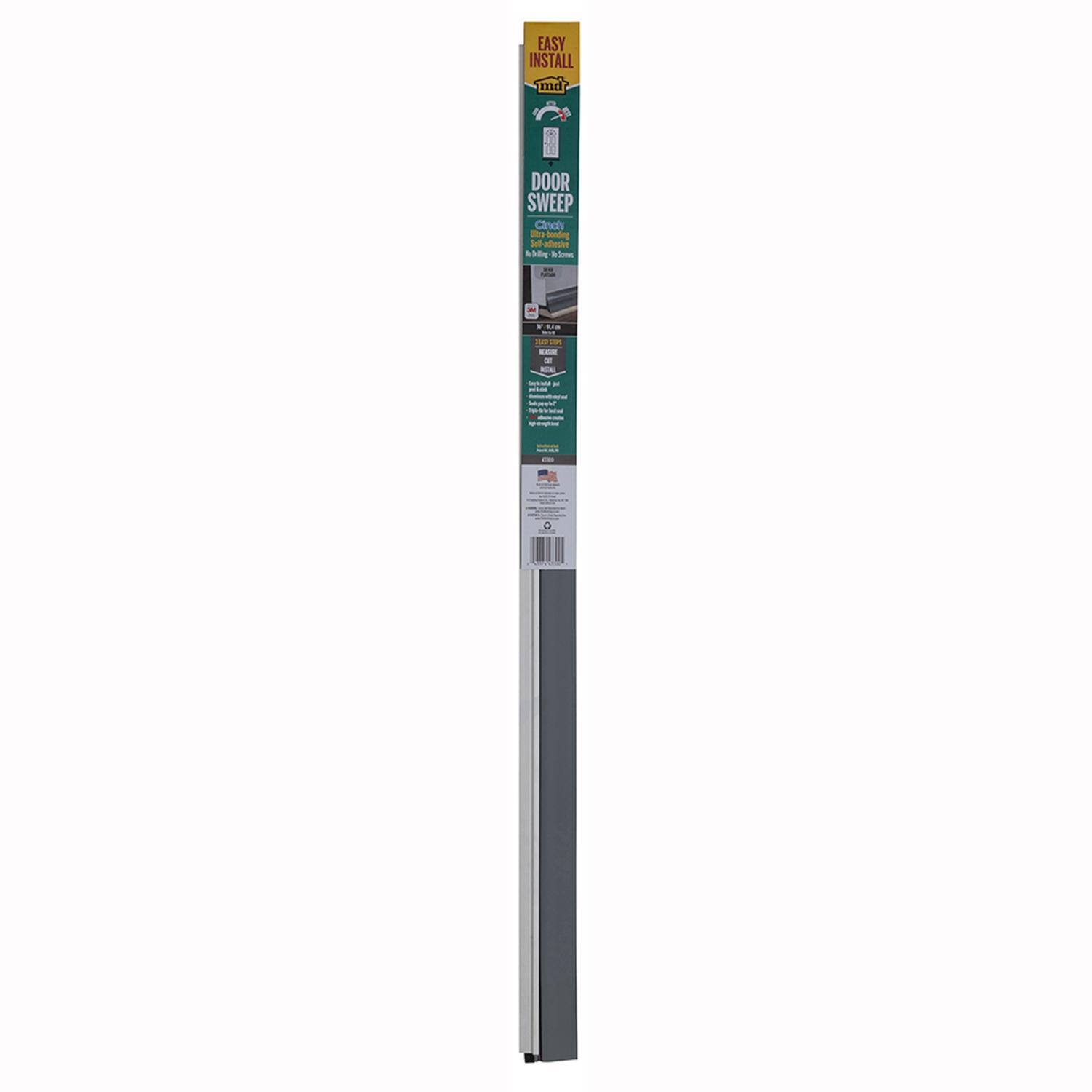 M-D Cinch Silver Aluminum/Vinyl Weatherstrip For Doors 36 in. L X 1/4 in.