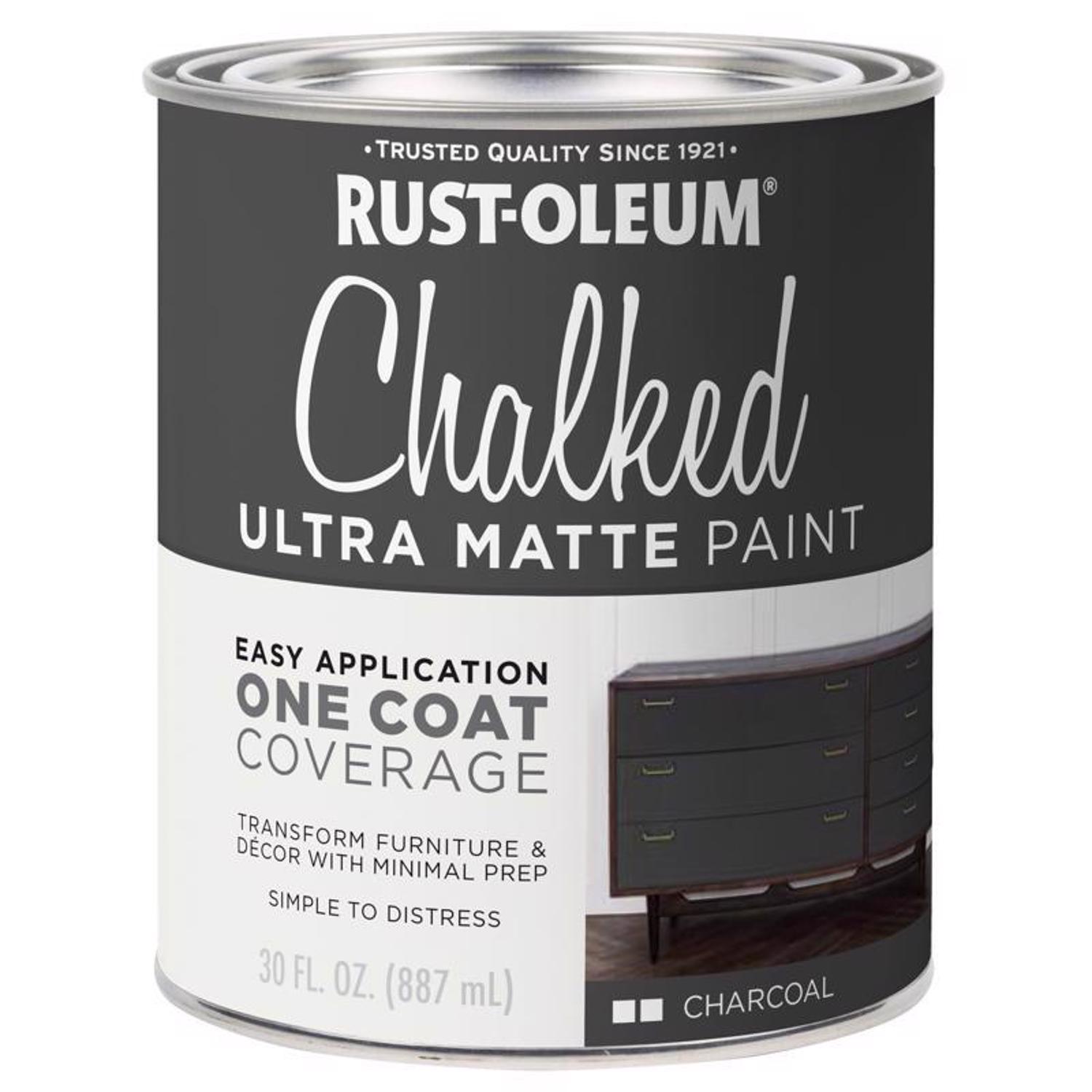 Rust-Oleum Chalked Ultra Matte Charcoal Water-Based Acrylic Chalk Paint 30 oz