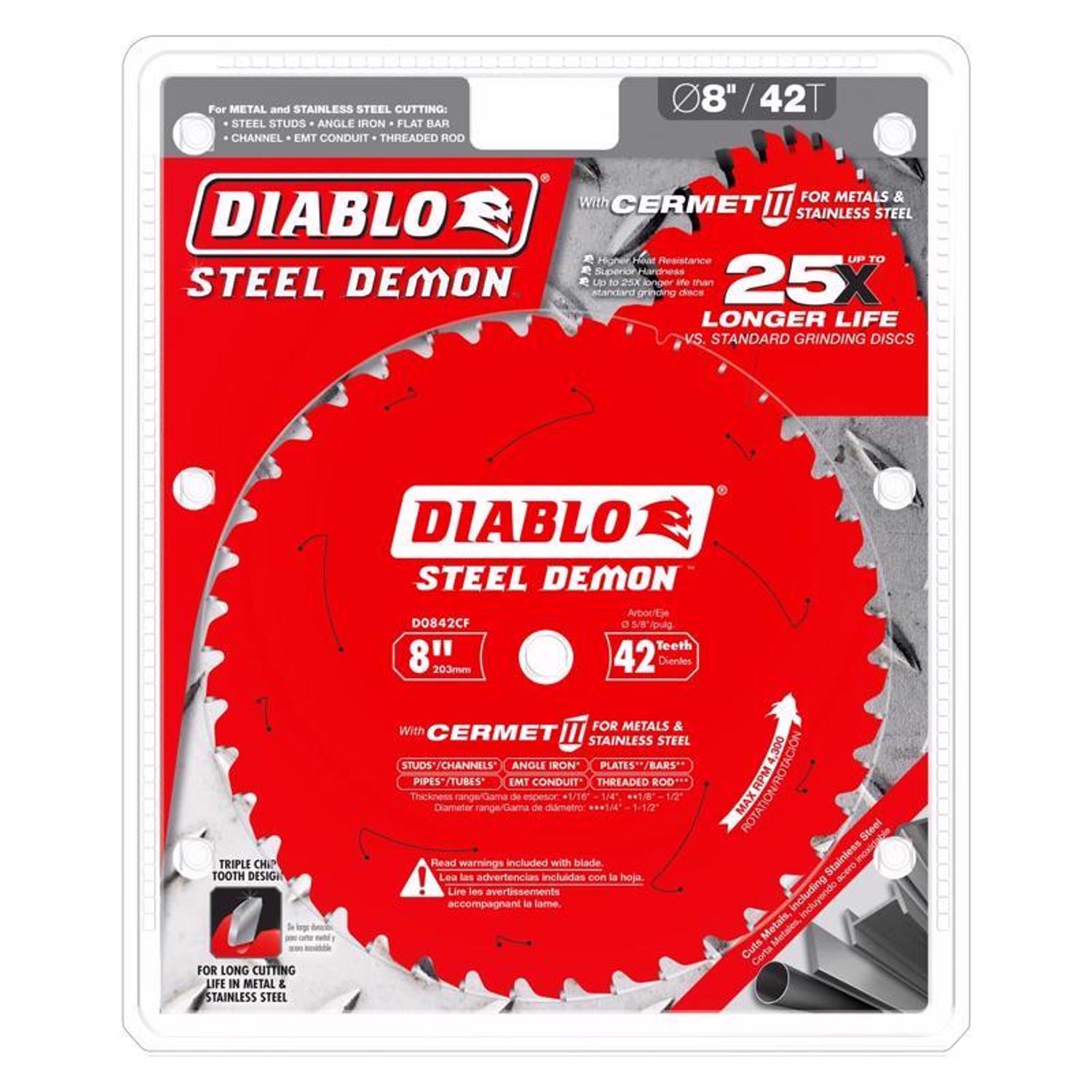 Diablo Steel Demon 8 in. D X 5/8 in. Cermet Metal Saw Blade 42 teeth 1 Pack