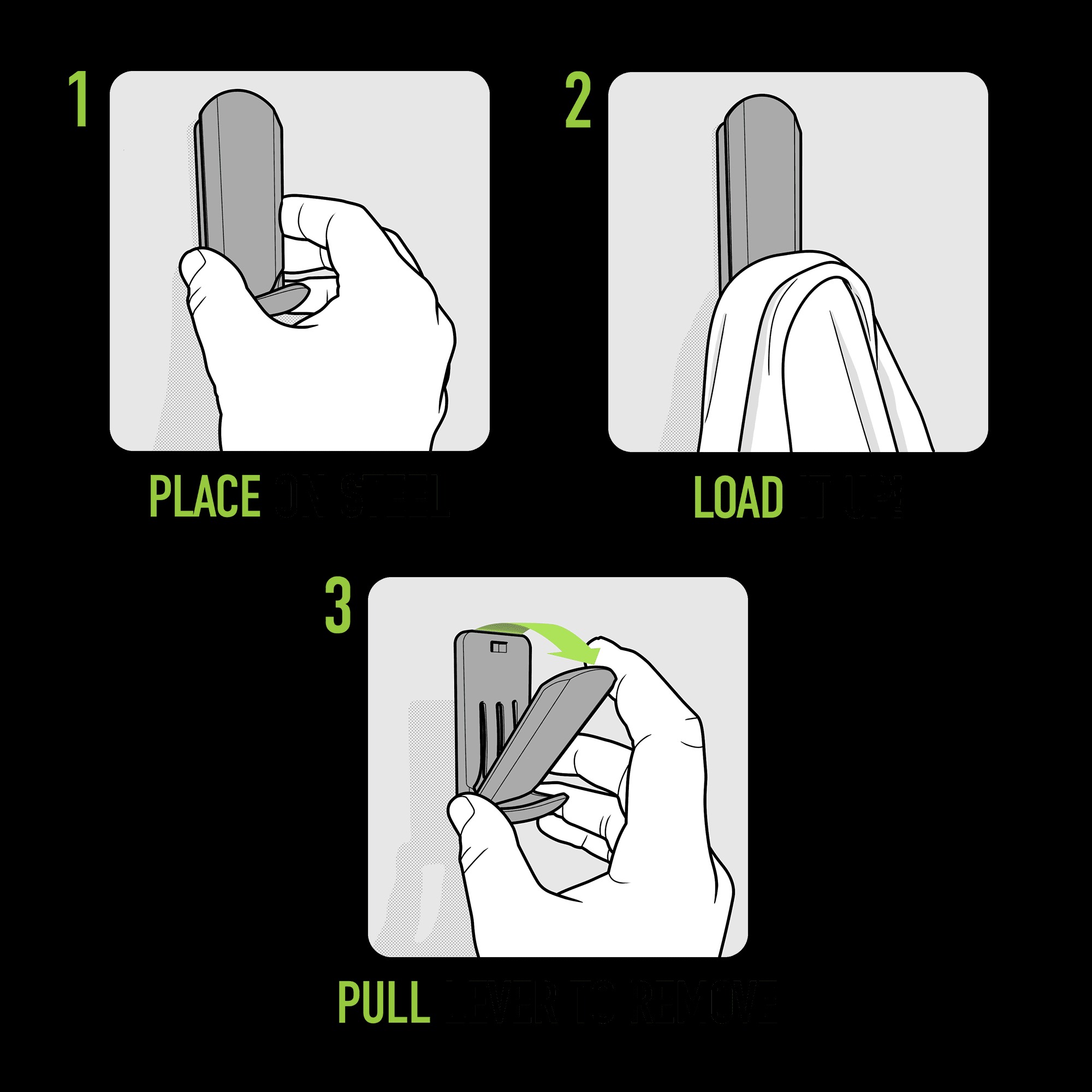 Gator Magnetics MINI Magnetic Dual Hook Black - 15lb Capacity