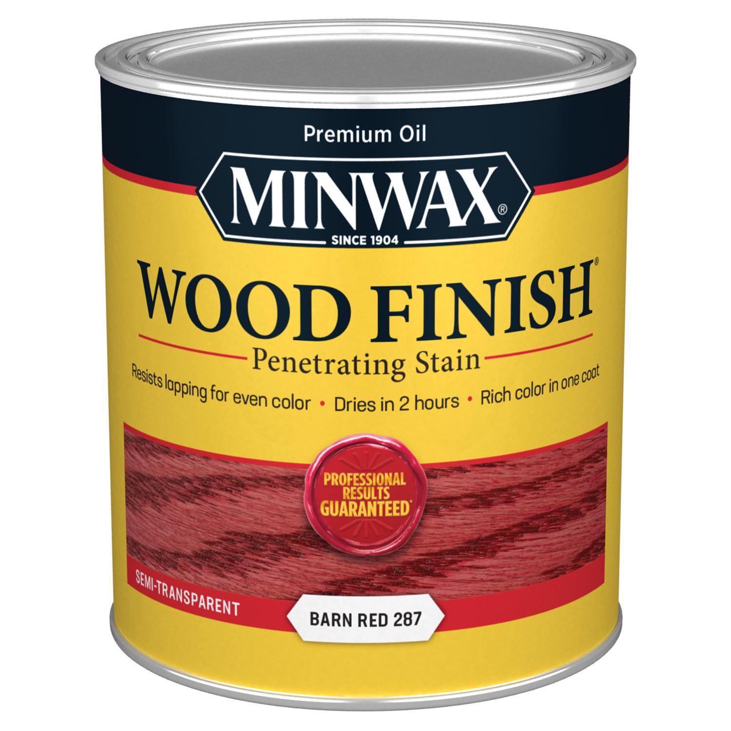 Minwax Wood Finish Semi-Transparent Barn Red Oil-Based Penetrating Wood Stain 1 qt