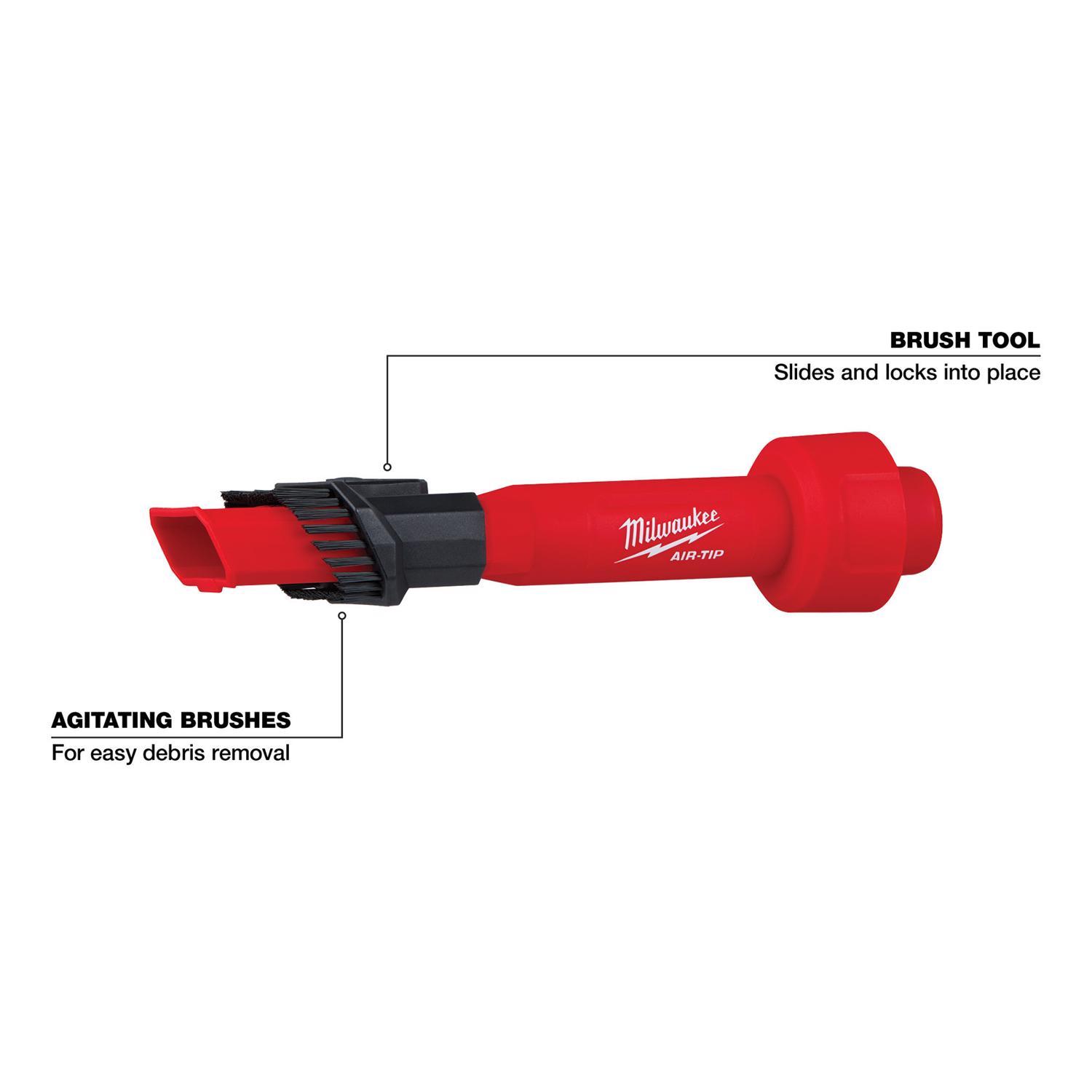 Milwaukee AIR-TIP 1-1/4 in. - 2-1/2 in. Shop 2 in 1 Utility Wet/Dry Vac Brush 1 pc