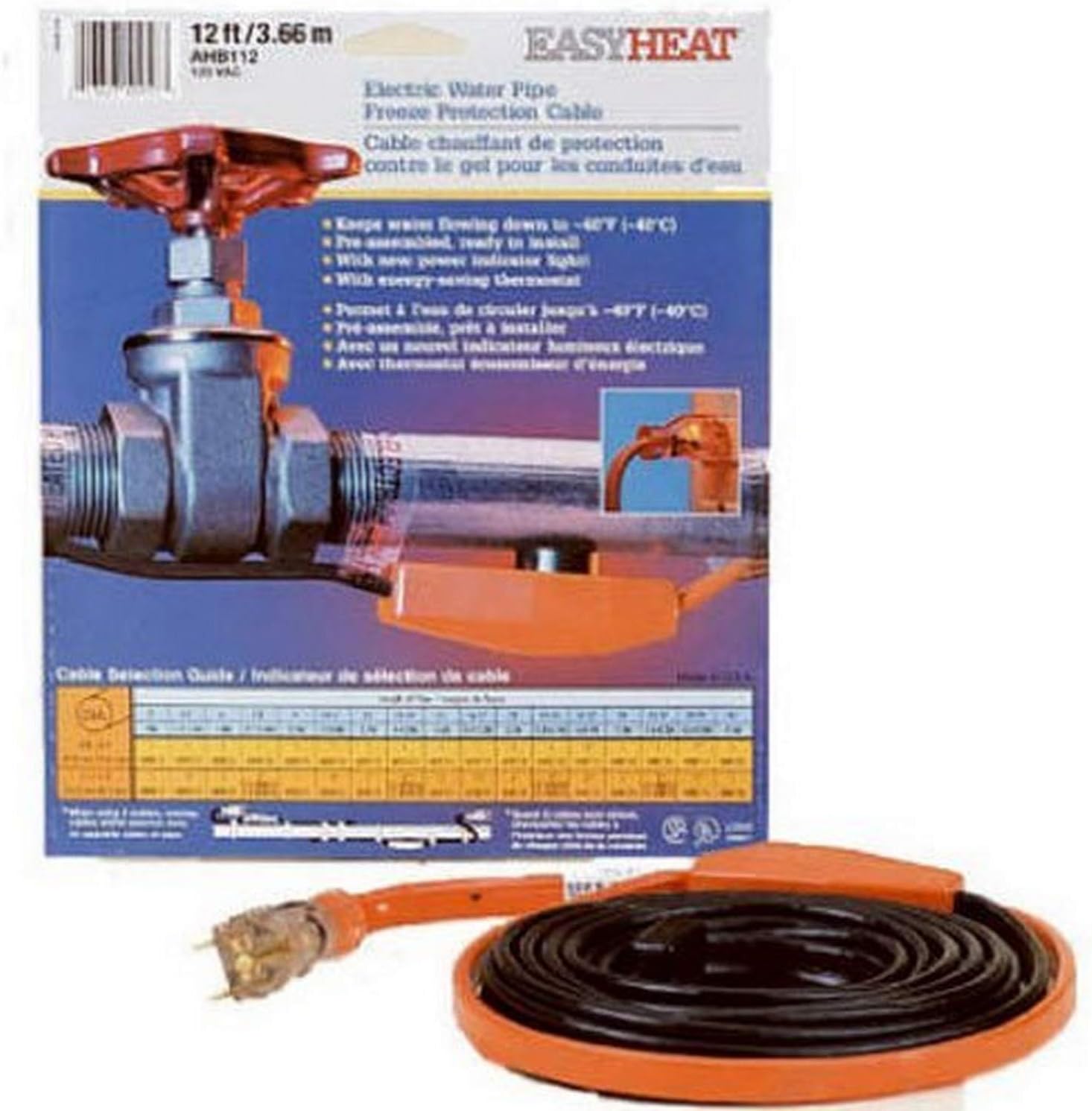 Easy Heat AHB 12 ft. L Heating Cable For Water Pipe