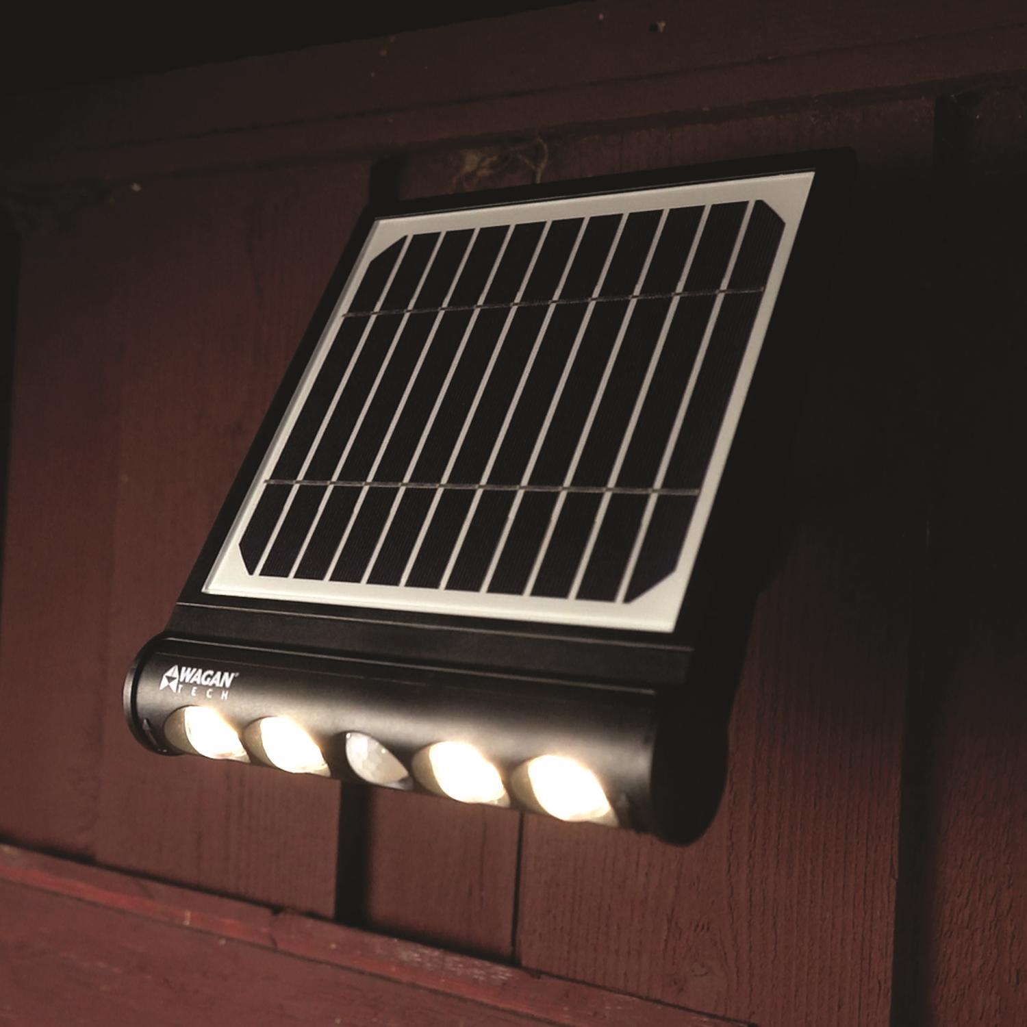 Wagan Tech Black Motion-Sensing LED Solar Wall Light