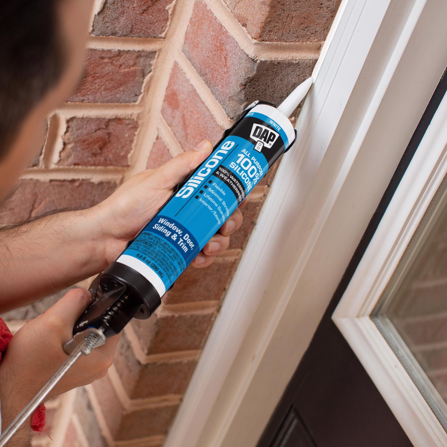 DAP White Silicone Door/Siding/ Window Sealant 9.8 oz