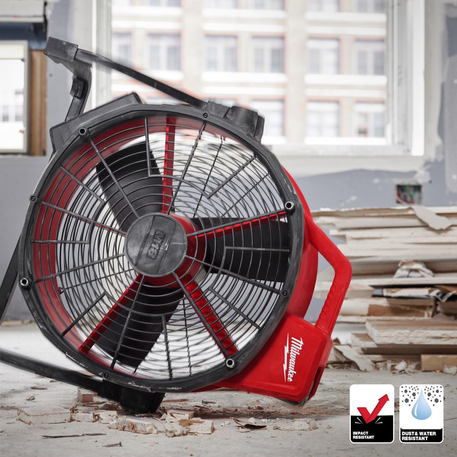 Milwaukee M18 26.5 in. H X 18 in. D 3 speed Cordless Jobsite Fan