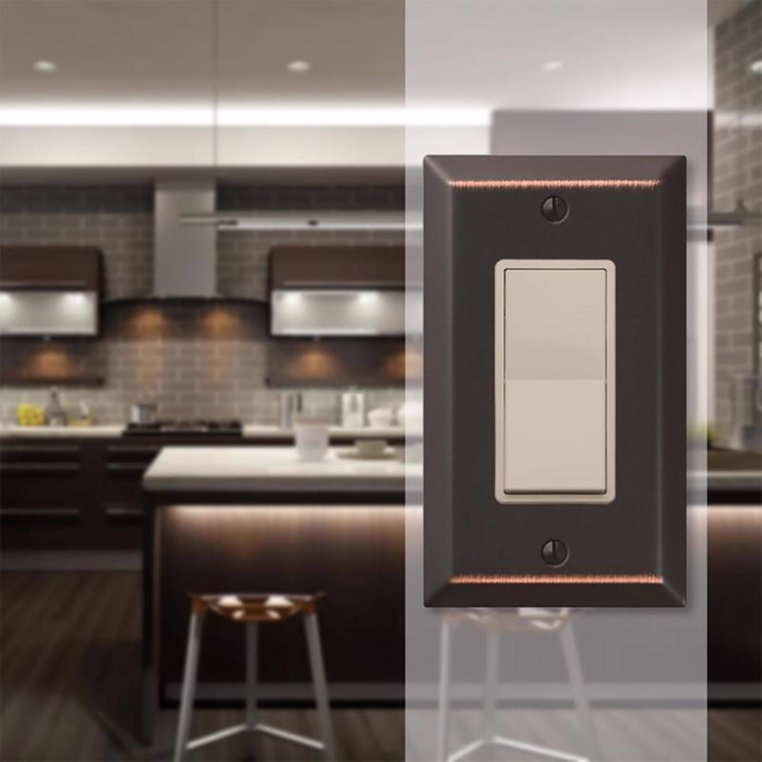 Amerelle Century Aged Bronze 1 gang Stamped Steel Decorator Wall Plate 1 Pack