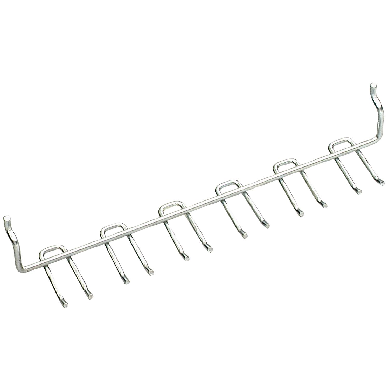 Crawford Zinc Plated Silver Steel 1.6 in. Multi-Tool Peg Hook Rack 1 pk