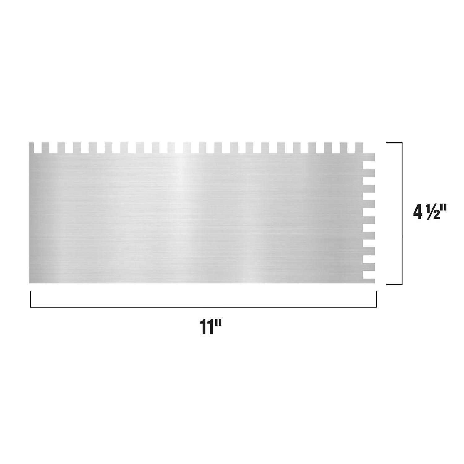 QEP 4.5 in. W X 11 in. L Stainless Steel Square Notch Trowel 1 pk