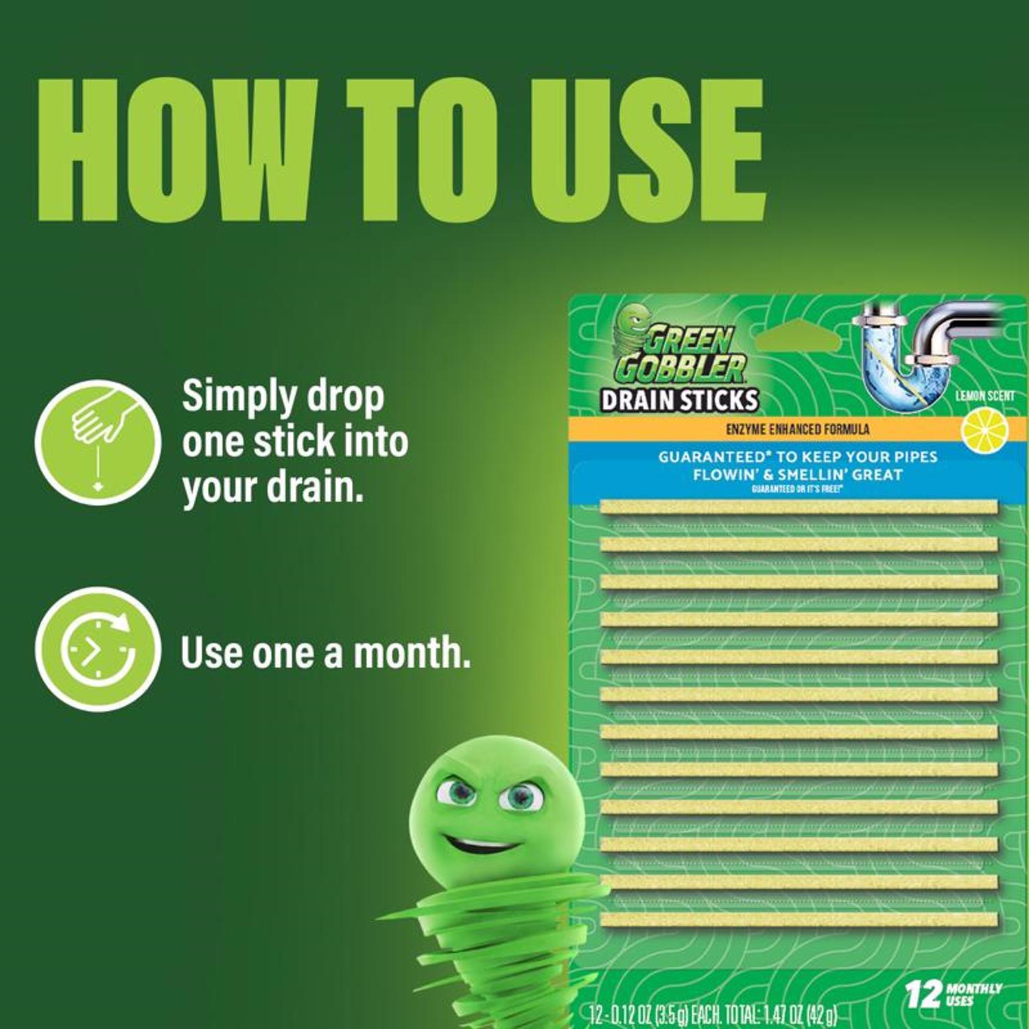 Green Gobbler Strip Drain Deodorizer 1.47 oz