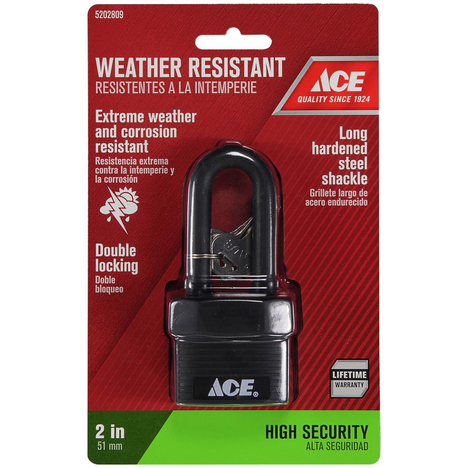 Ace 1-5/8 in. H X 2 in. W X 1-1/8 in. L Steel Double Locking Padlock