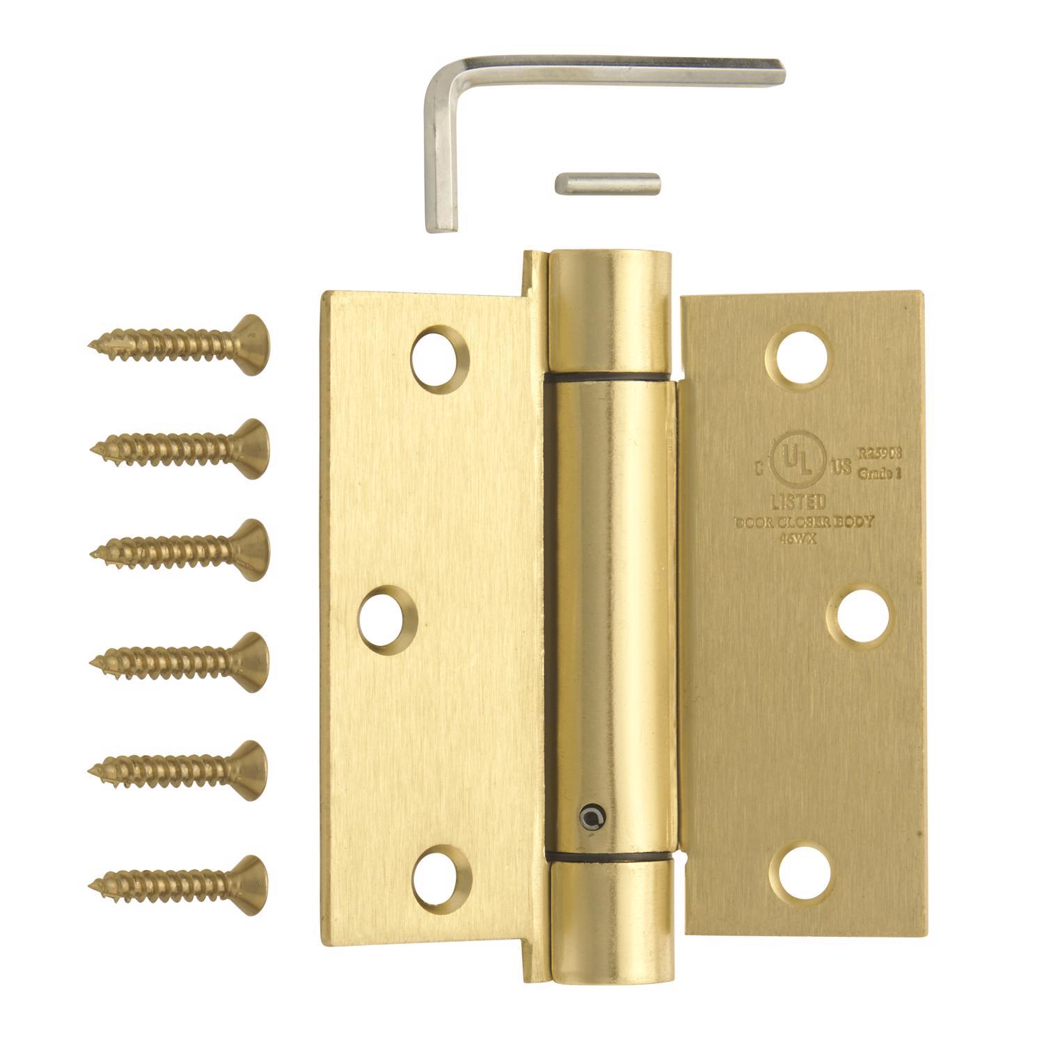 Ace 3.5 in. L Satin Brass Self Closing Hinge 1 pk