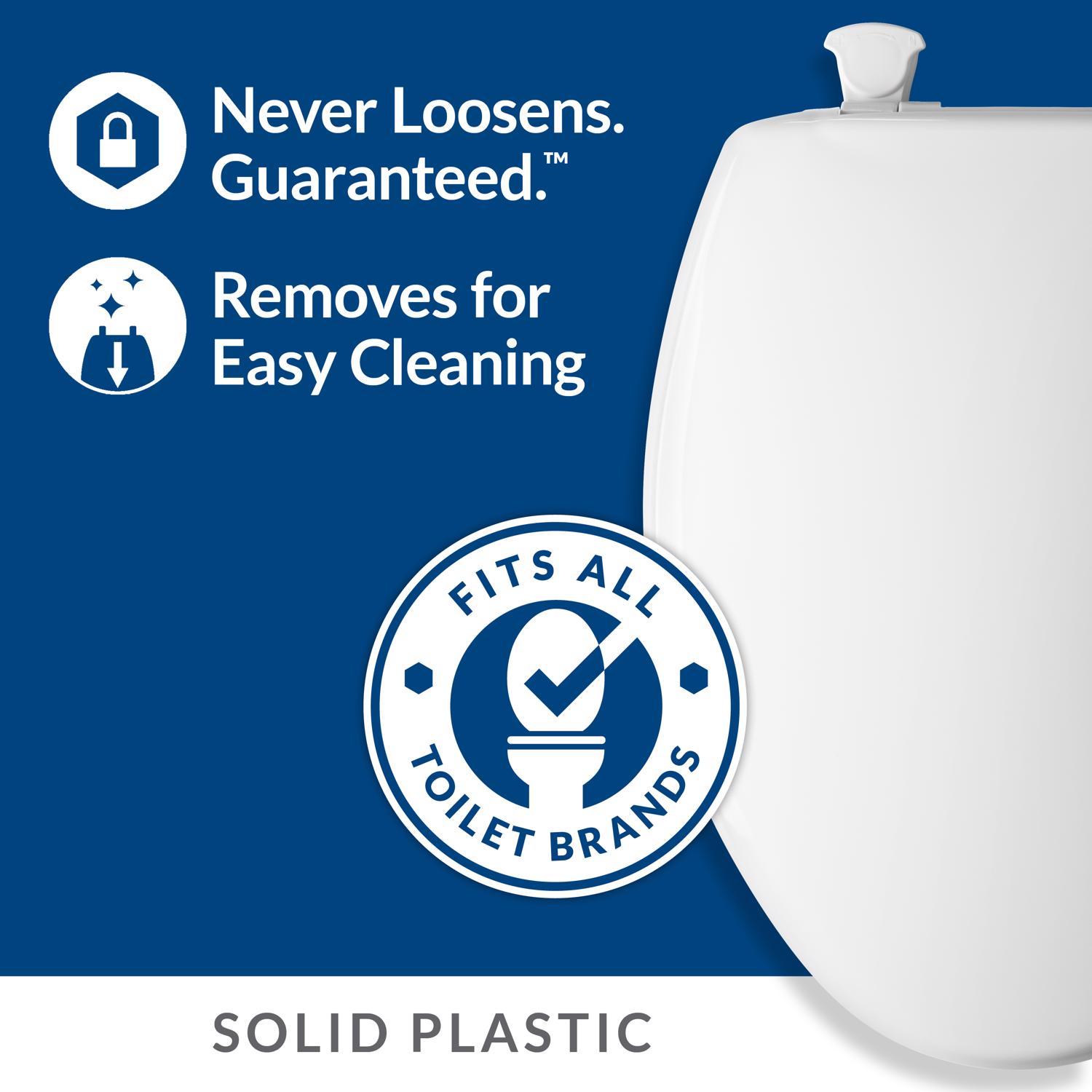 Mayfair by Bemis Elongated White Plastic Toilet Seat