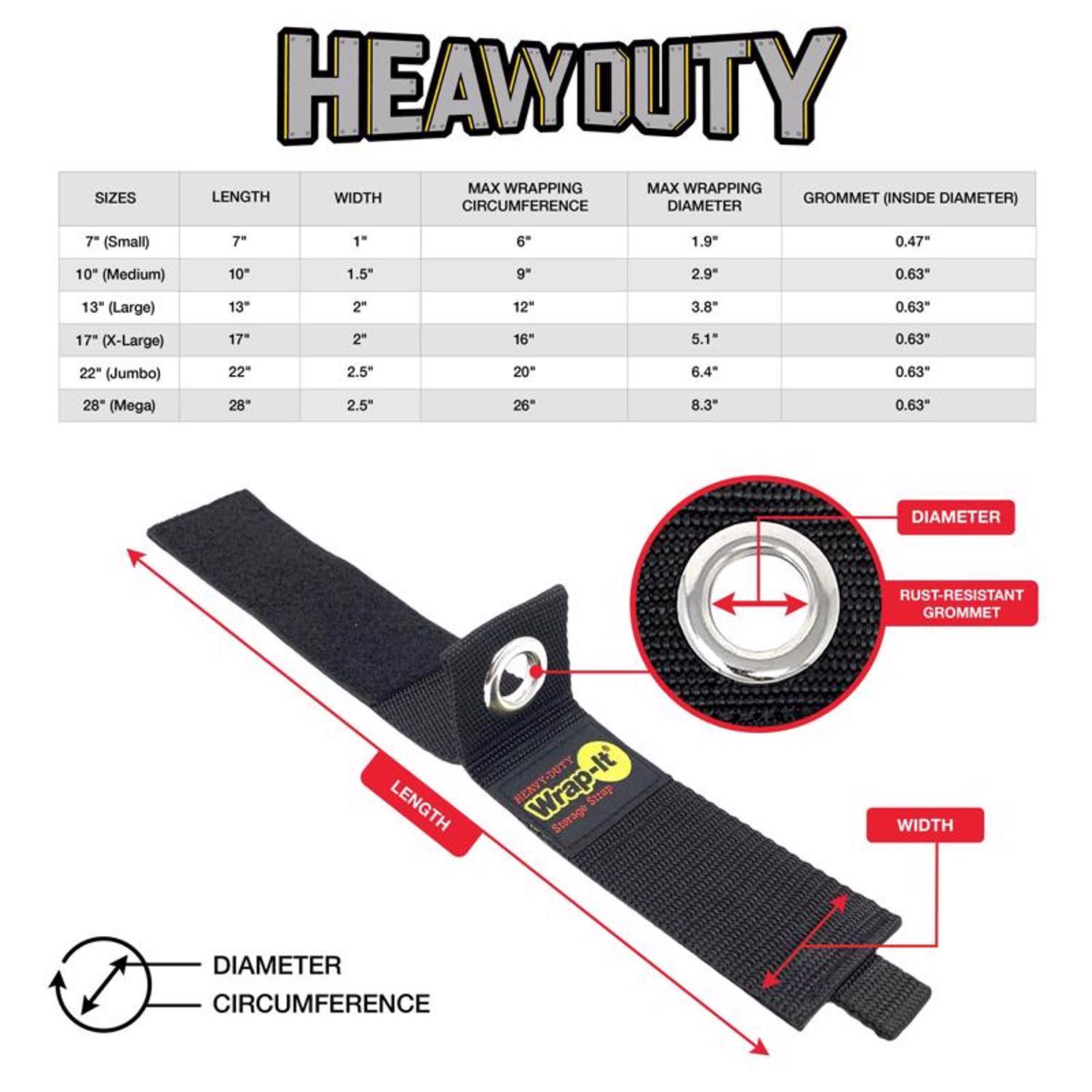 Wrap-It Heavy-Duty Assorted Storage Straps 50 lb 6 pk