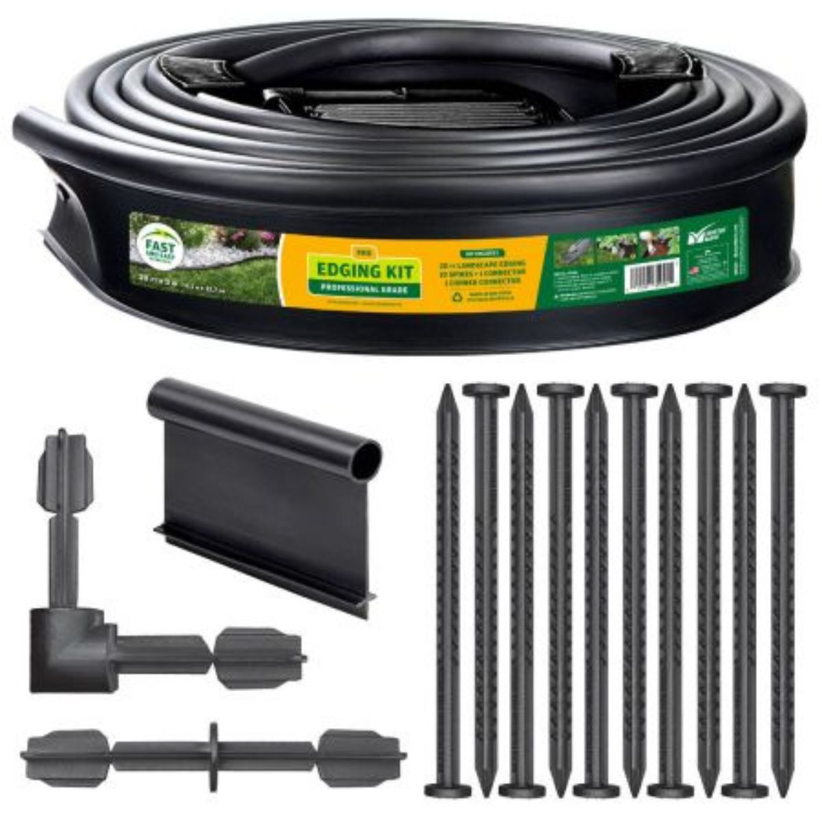 Master Mark Professional Landscape Edging with YardPack Black 5 in. x 20 ft.