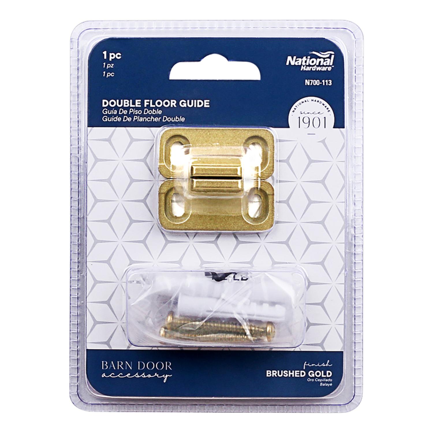 National Hardware 1-3/4 in. L Brushed Gold Aluminum Double Floor Guide 1 pc