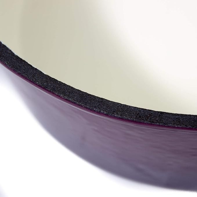 Cajun Classic 12-Quart Enamel Cast Iron Dutch Oven - Purple & Gold