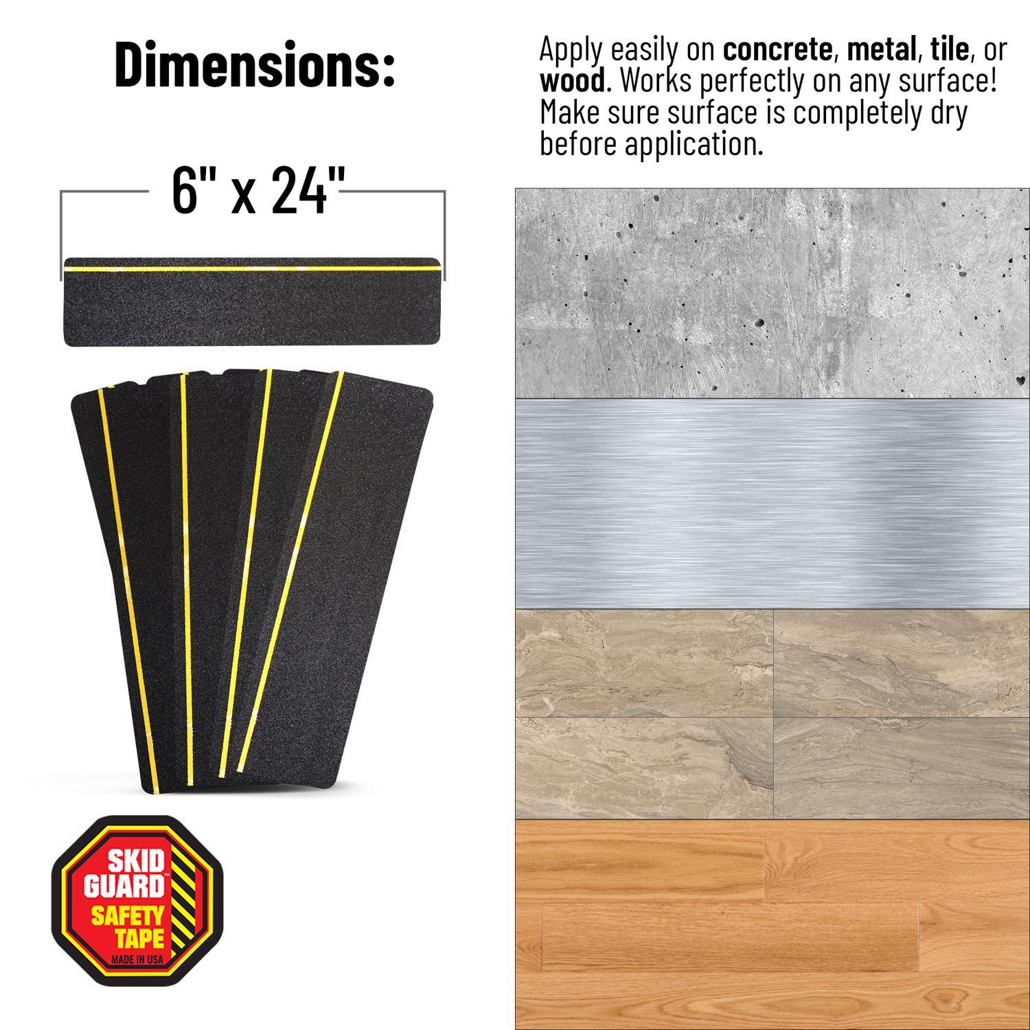 Skid Guard 6 in. W X 24 in. L Black/Yellow Stair Tread