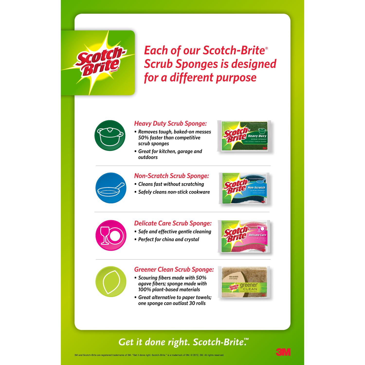 Scotch-Brite Delicate, Light Duty Sponge For Multi-Purpose 4.4 in. L 3 pk