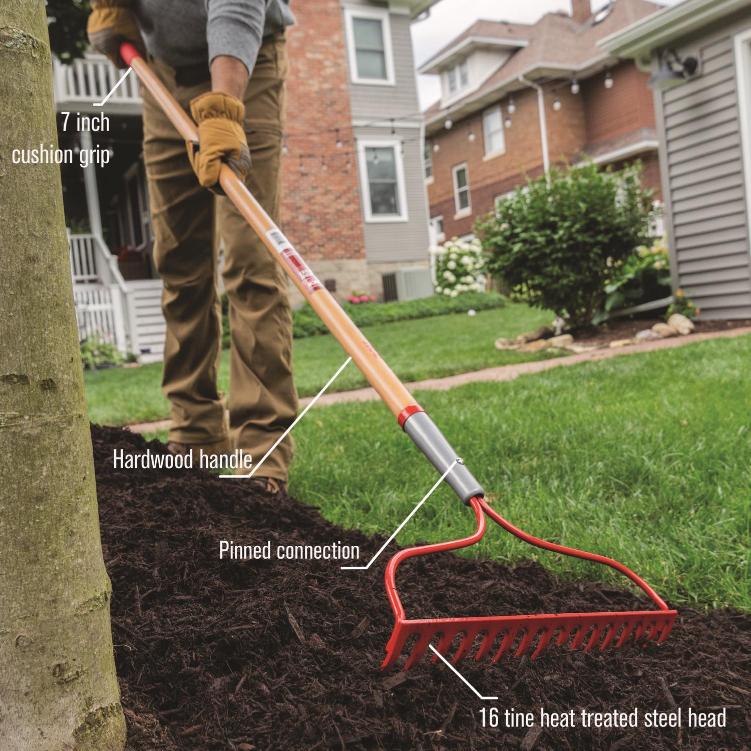 Ace 60 in. 16 Tine Steel Bow Rake Wood Handle