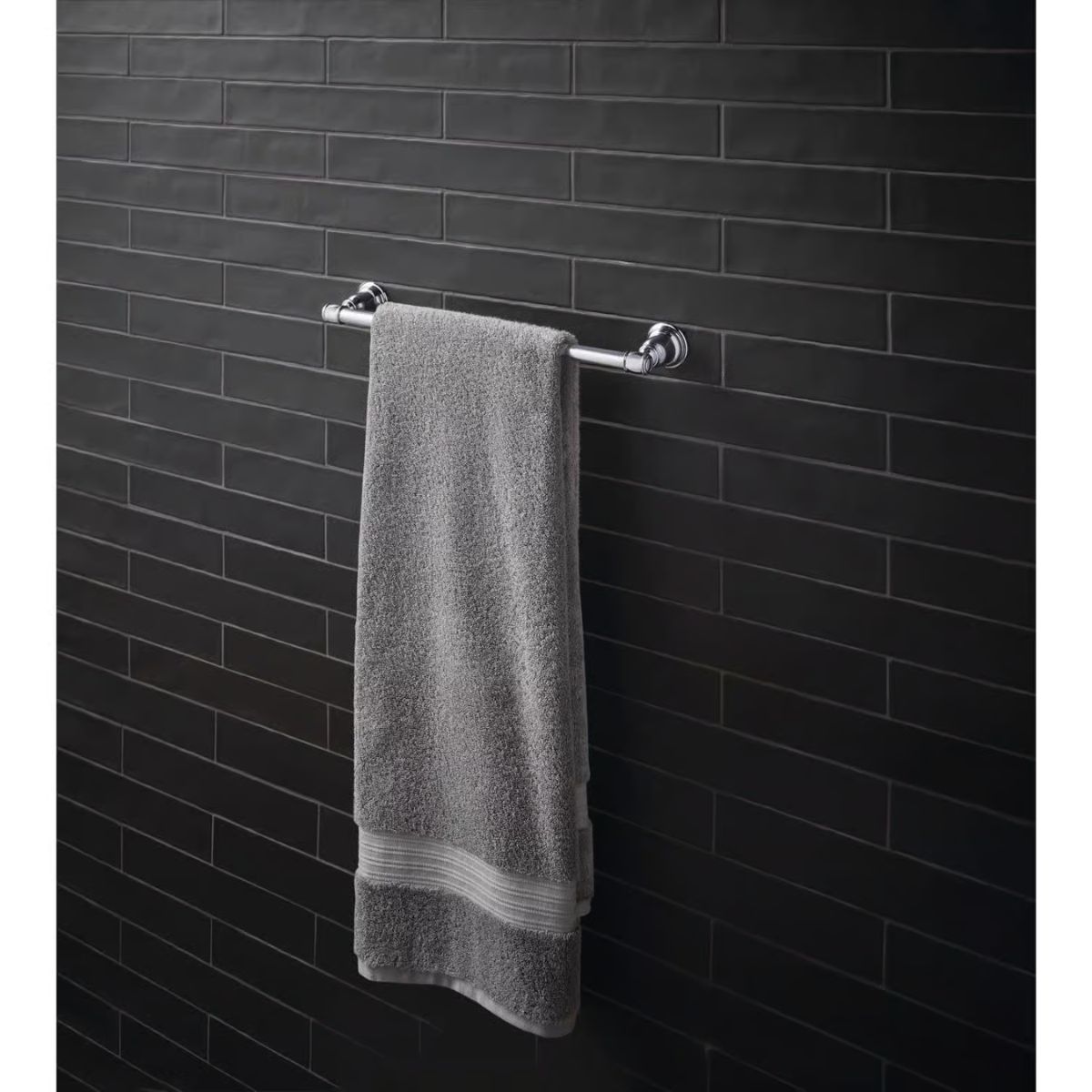 OakBrook Collection Chrome Towel Bar 18 in. L Die Cast Zinc