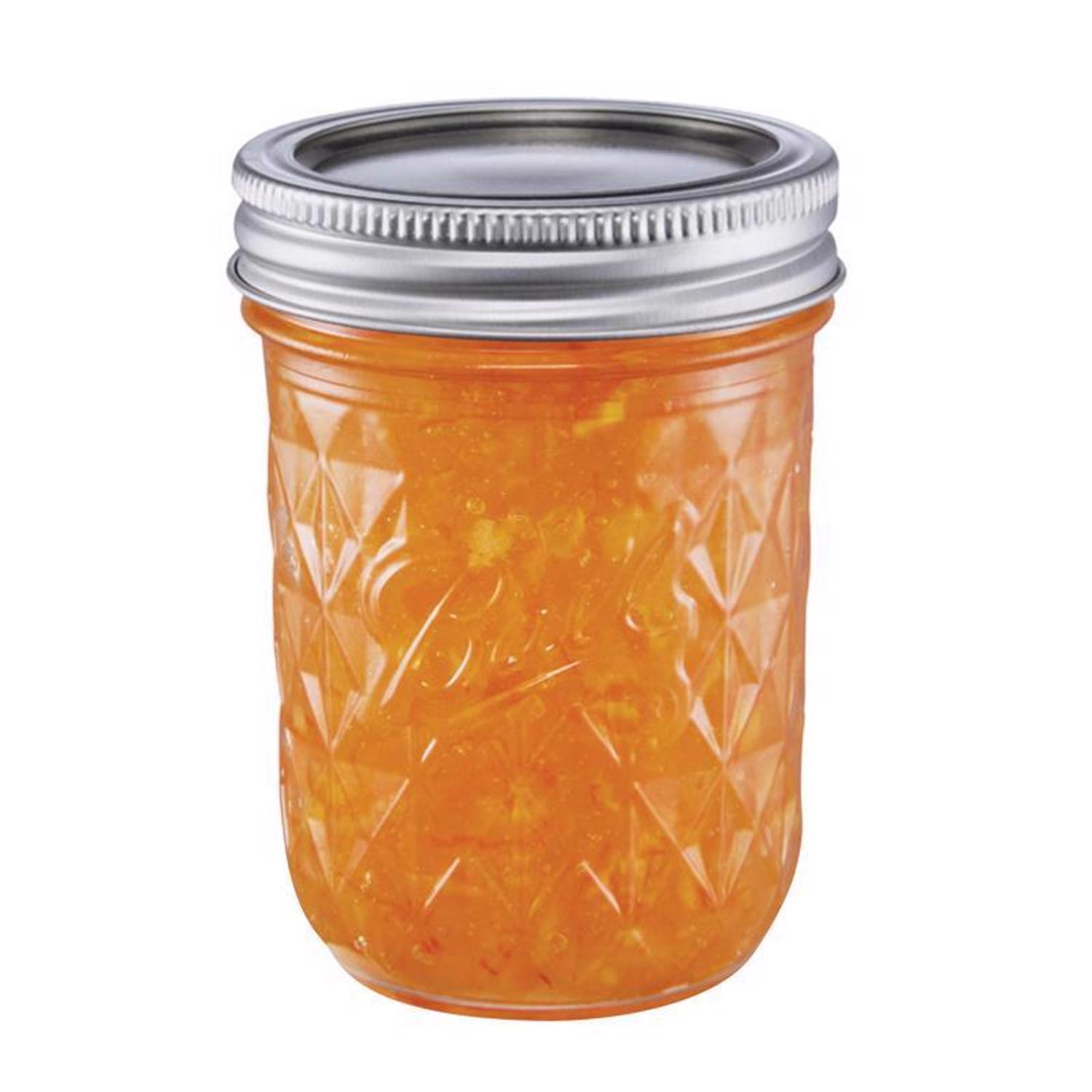 Ball Quilted Crystal Regular Mouth Jelly Jar 8 oz 12 pk