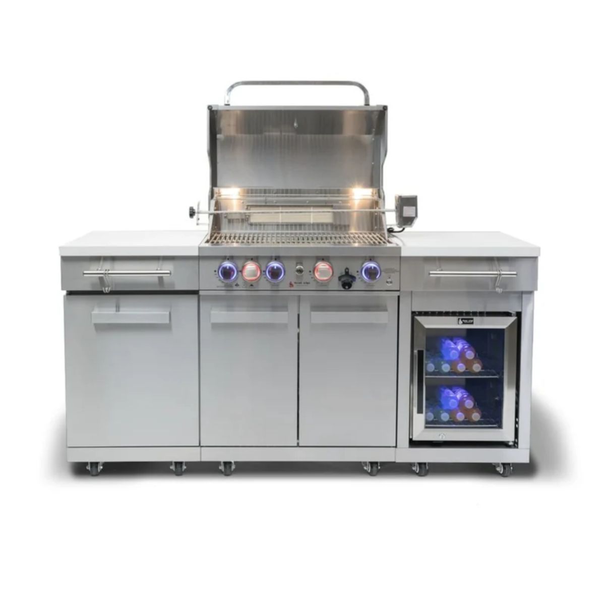 Mont Alpi MA-957RSFC 6 ft. Propane Outdoor Kitchen Island with Refrigerator