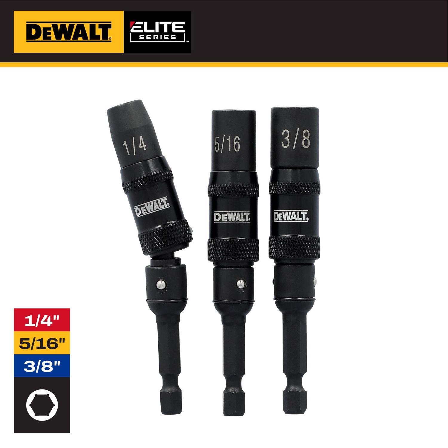 DeWalt Impact Ready Multi Size in. X 2-9/16 in. L Black Oxide Nut Driver Set 3 pc
