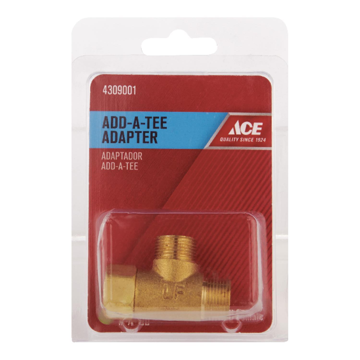 Ace Add A Tee 3/8 in. Female Compression Swivel 3/8 in. D Male Compression Brass Adapter