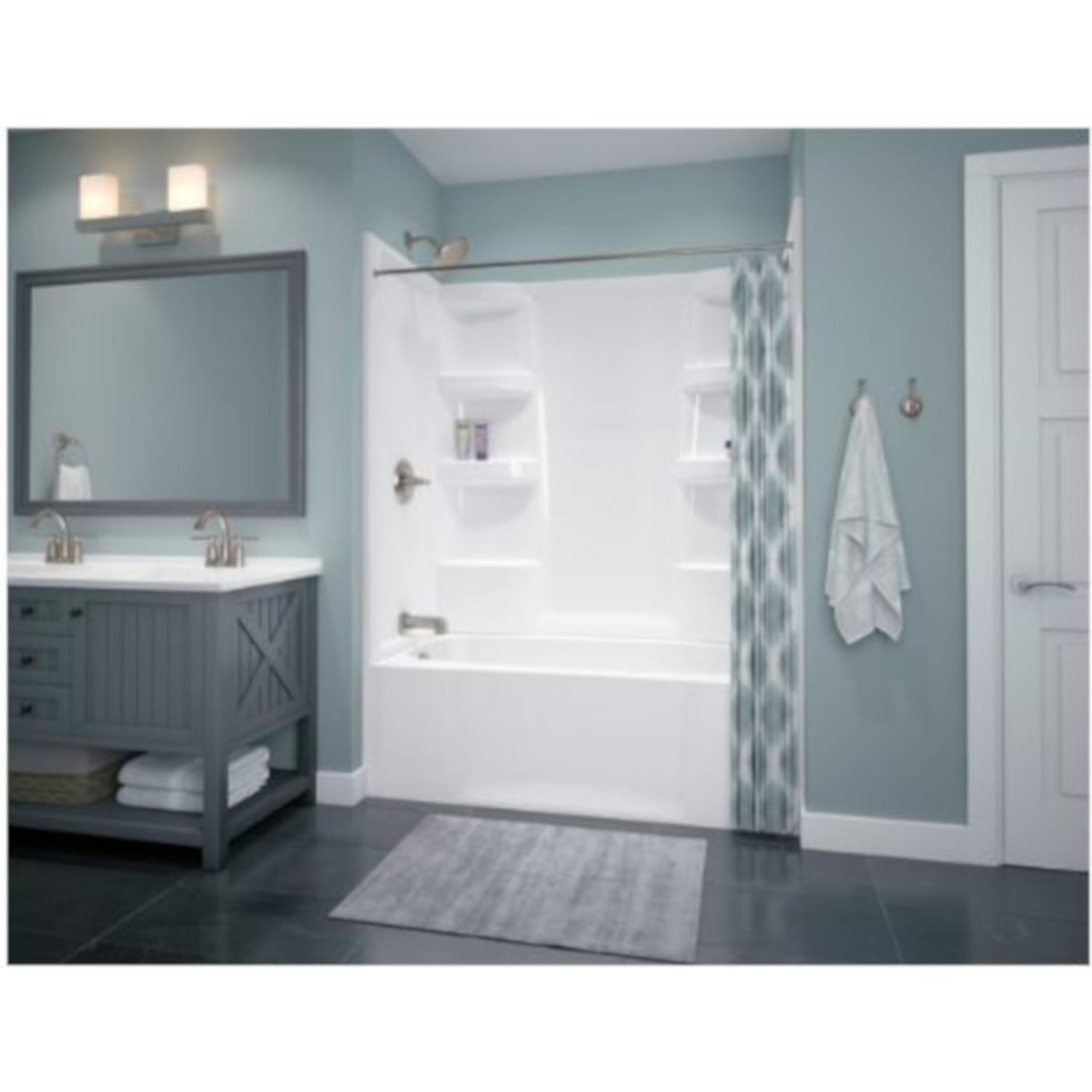 Delta Hycroft 19-1/4 in. H X 32 in. W X 60 in. L White Bathtub