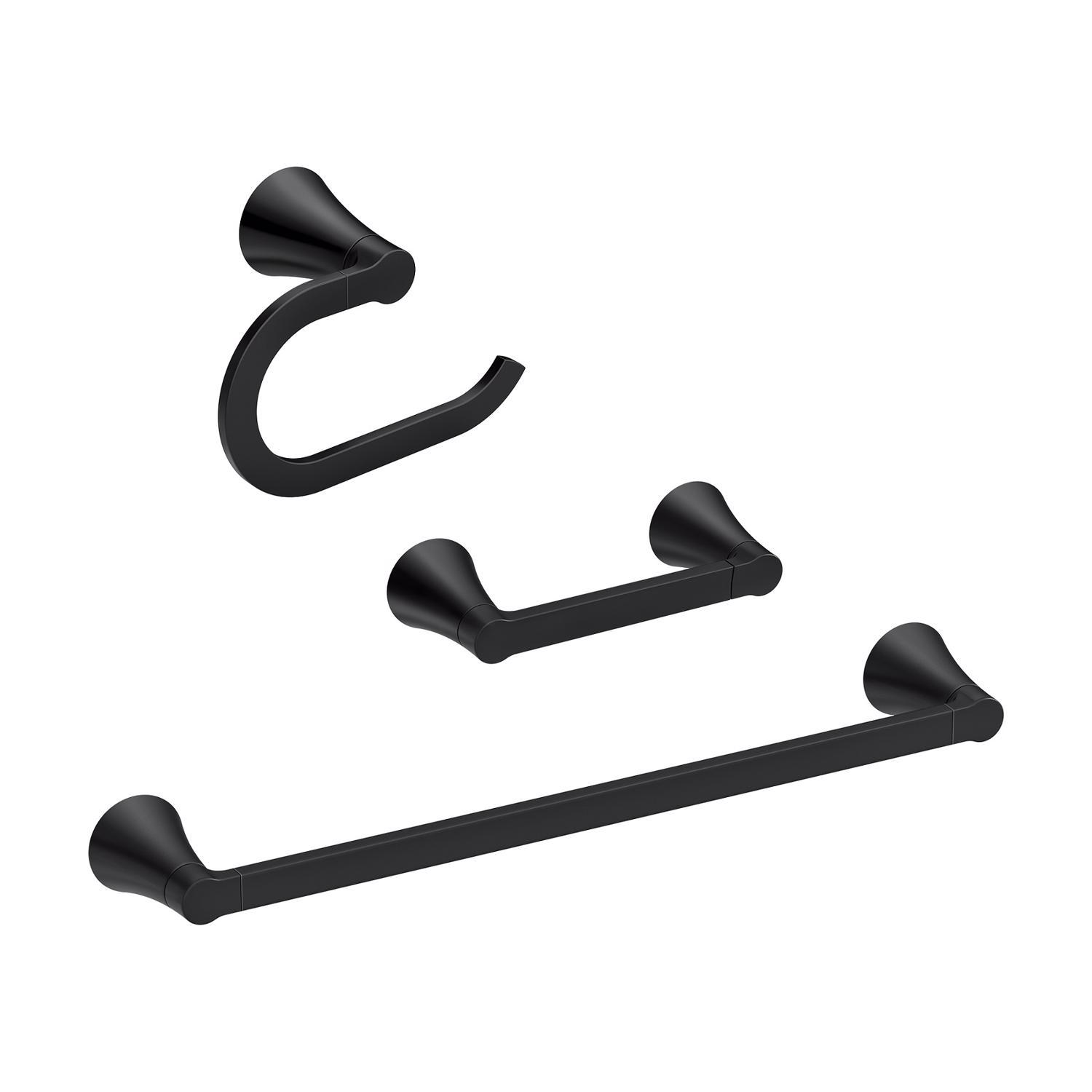 Moen Mikah Matte Black Accessory Kit 24 in. L Die Cast Zinc
