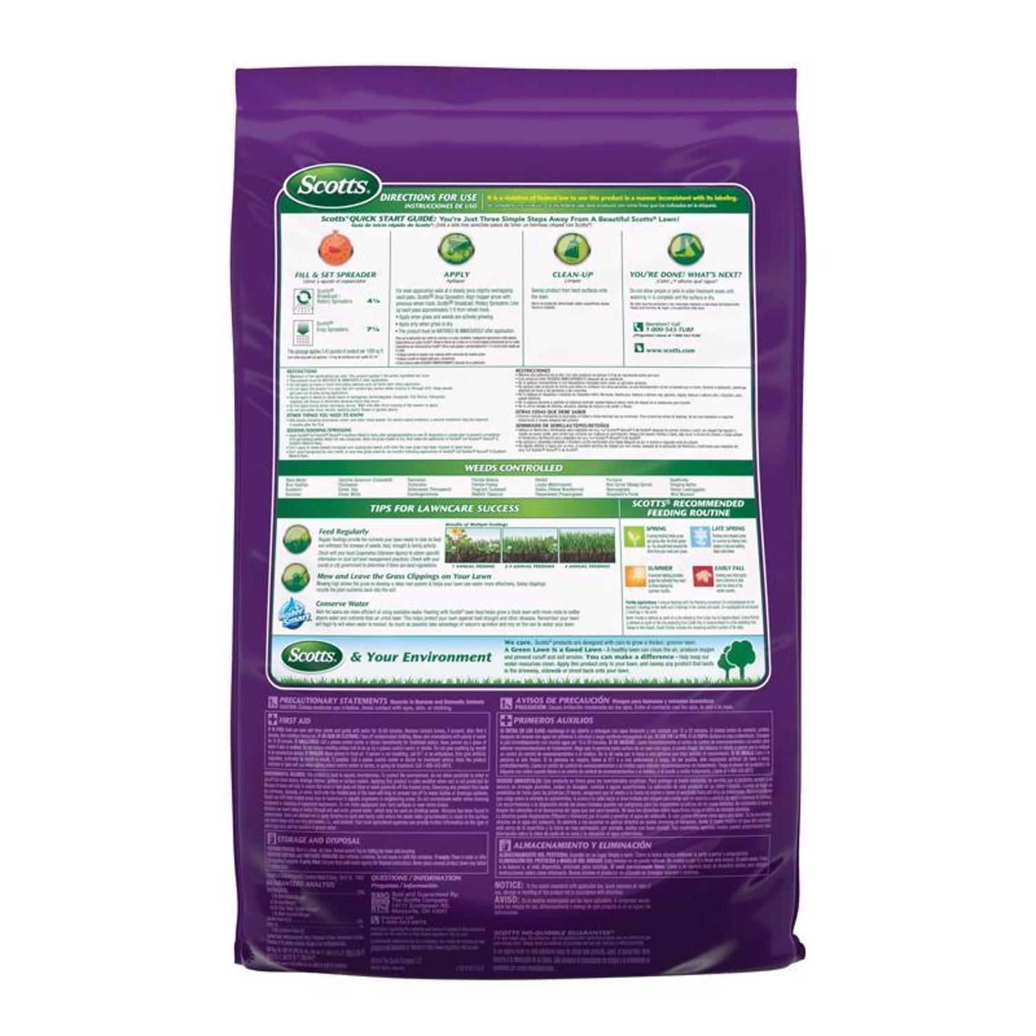Scotts Turf Builder Bonus S Weed & Feed Southern Lawn Food For Multiple Grass Types 10000 Sq Ft