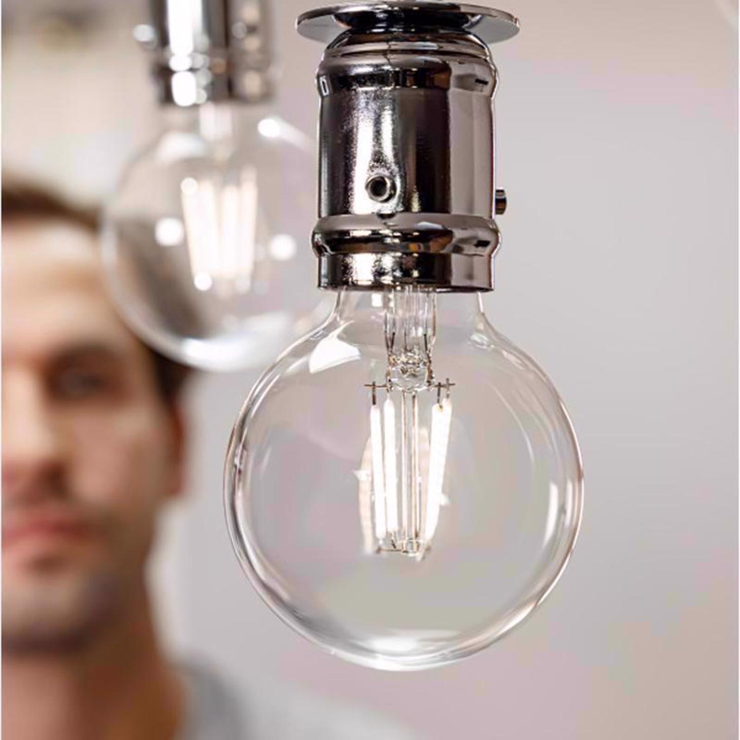 Feit White G25 E26 (Medium) Filament LED Bulb Soft White 40 Watt Equivalence 3 pk