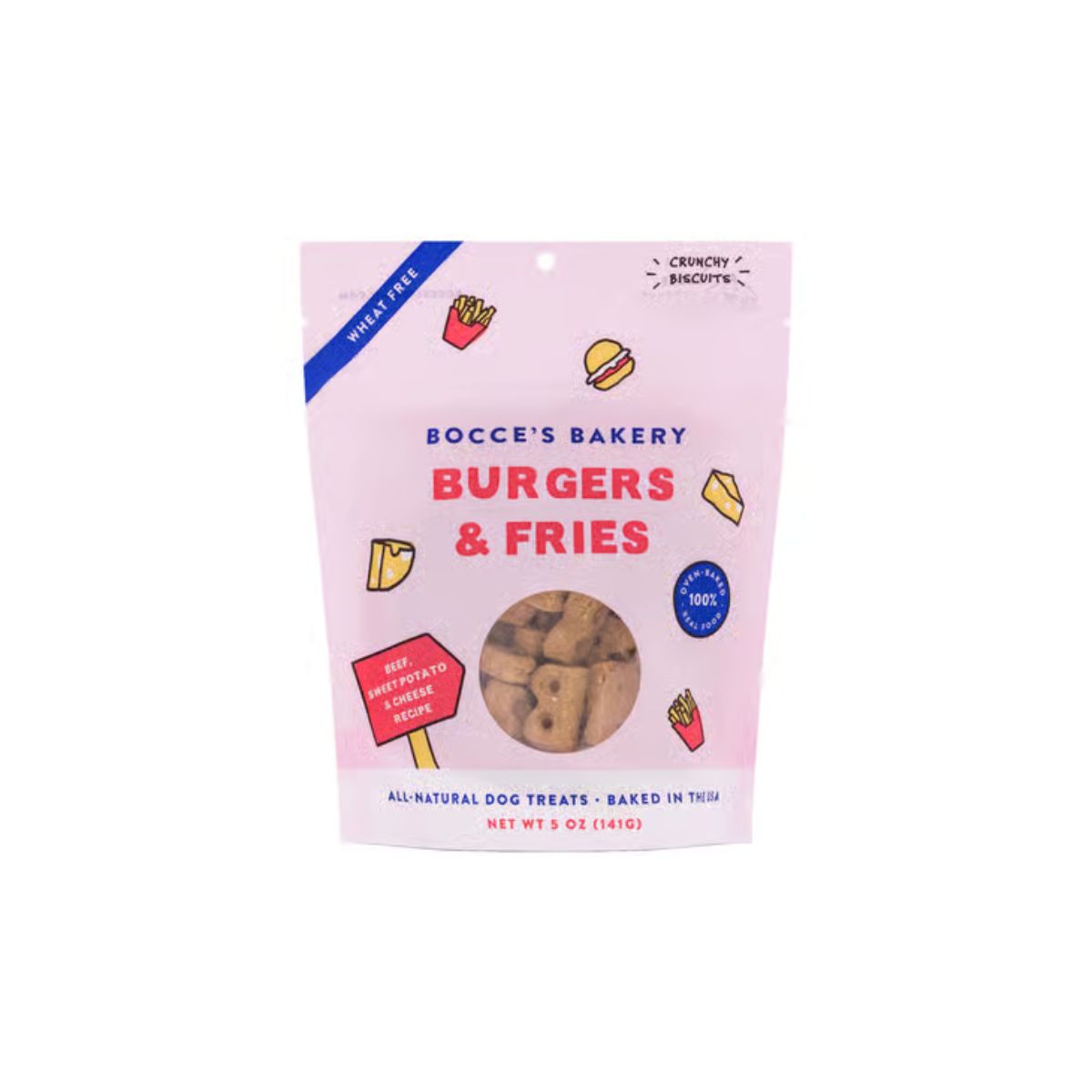 Bocce's Burgers and Fries Biscuit For Dogs 5 oz.