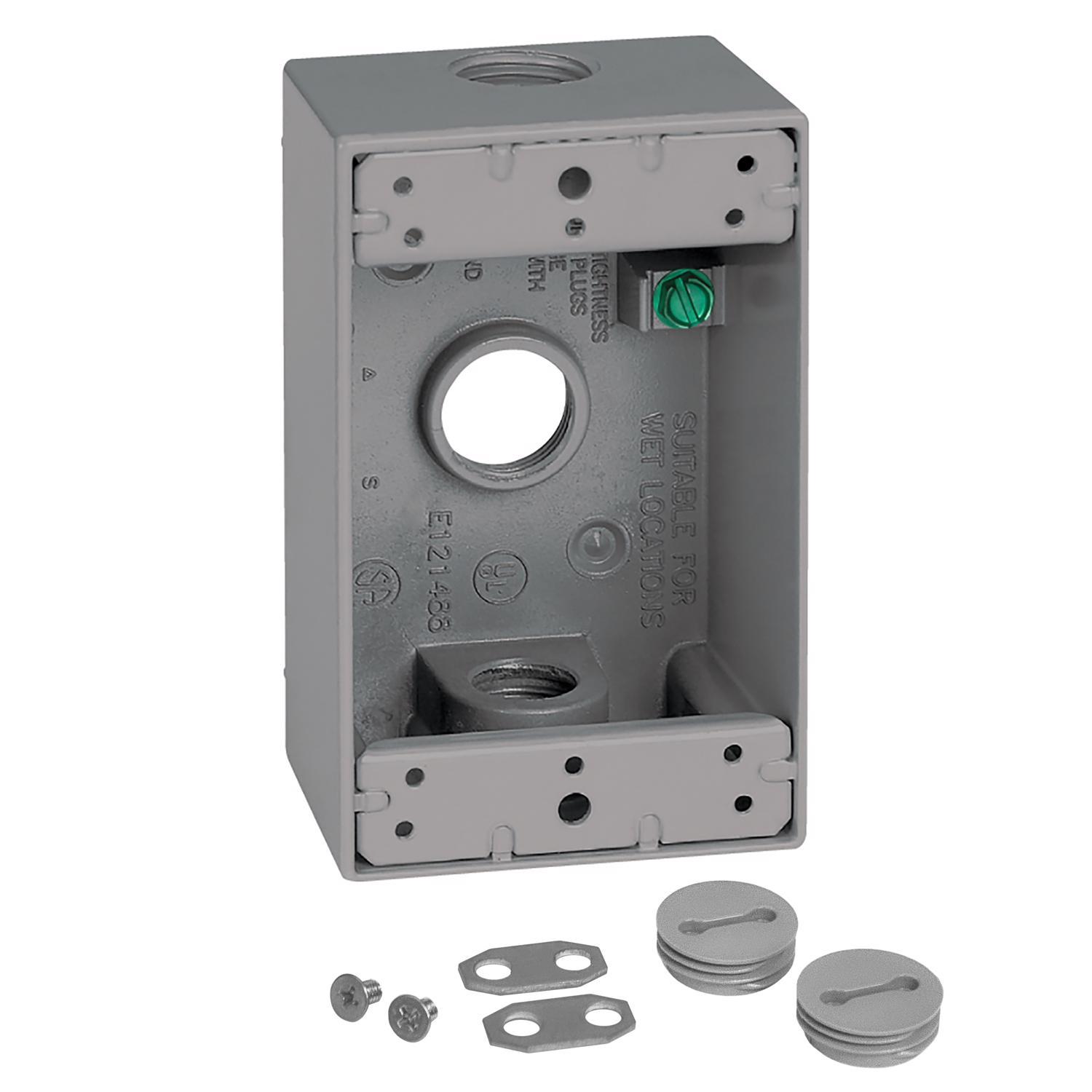 Sigma Engineered Solutions New Work 18.3 cu in Rectangle Metallic 1 gang Weatherproof Box Gray