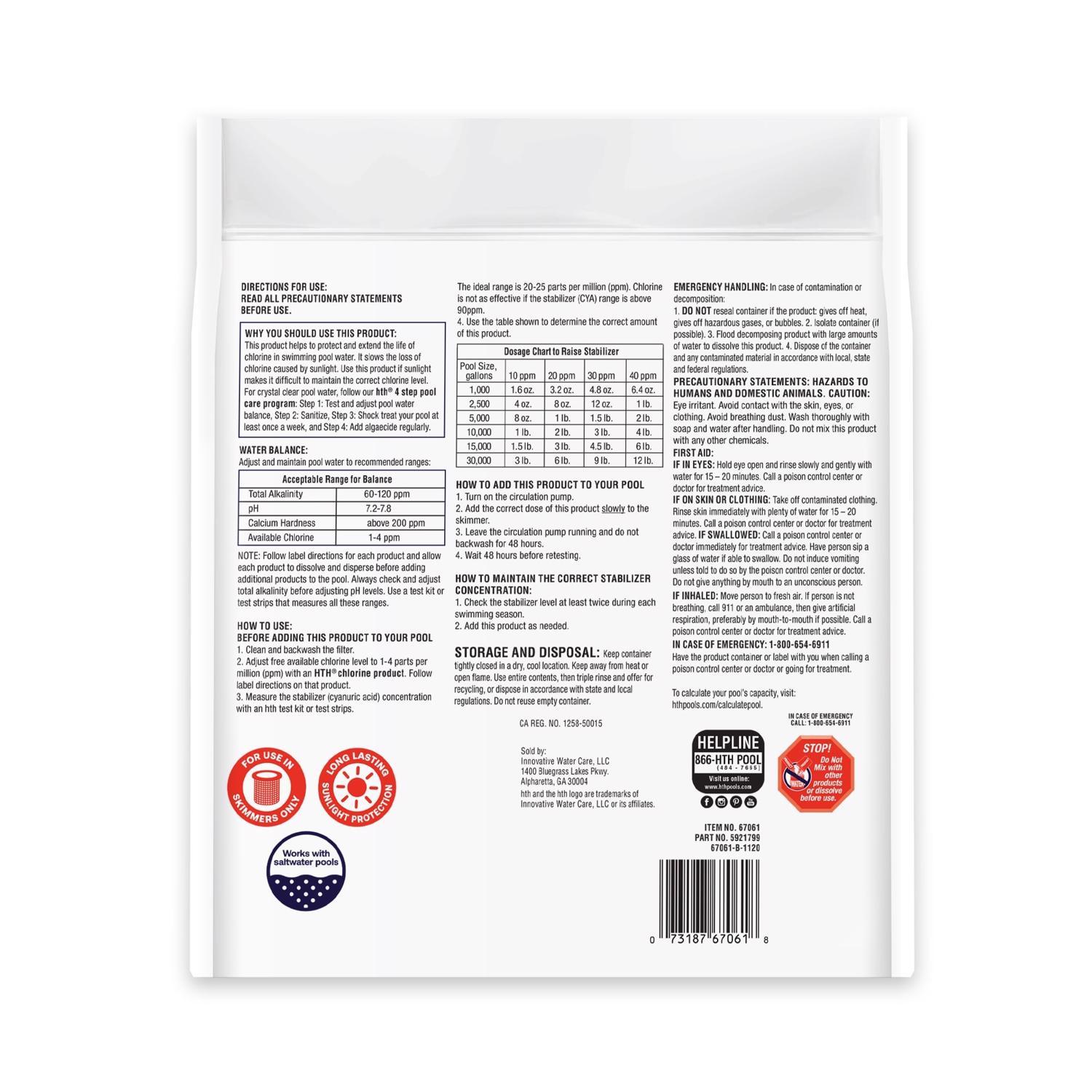HTH Pool Care Granule Chlorine Stabilizer 4 lb