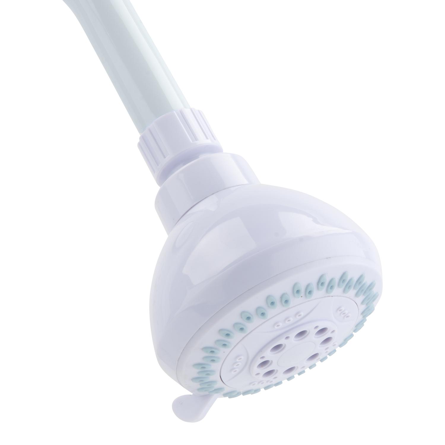 OakBrook White PVC 3 settings Wallmount Showerhead 1.8 gpm