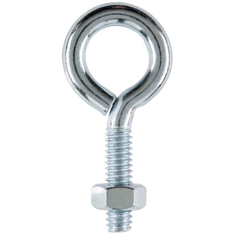 Hampton 1/4 in. X 2 in. L Zinc-Plated Steel Eyebolt Nut Included