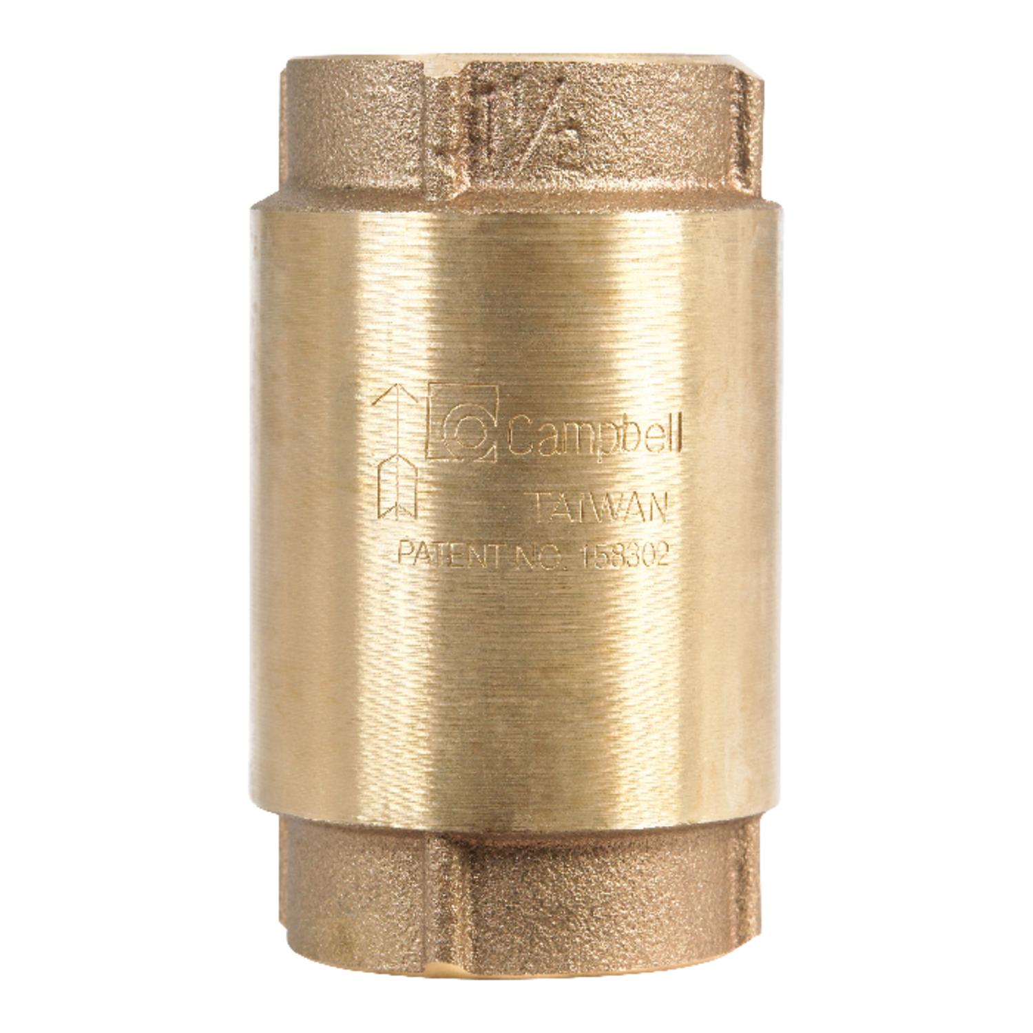 Campbell 1-1/2 in. D X 1-1/2 in. D FNPT x FNPT Red Brass Spring Loaded Check Valve