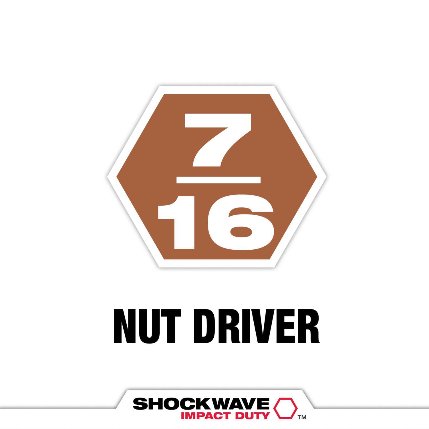 Milwaukee Shockwave 7/16 in. X 1-7/8 in. L Steel Nut Driver 1 pc