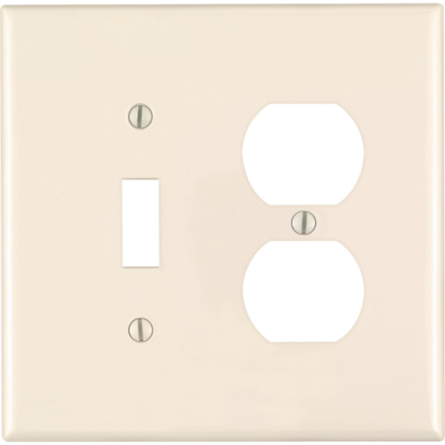 Leviton Almond 2 gang Nylon Duplex/Toggle Wall Plate 1 pk