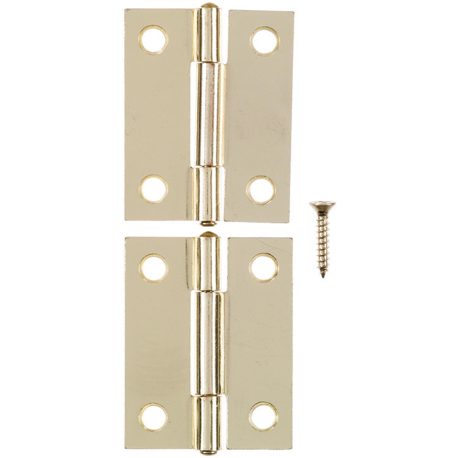 Ace 2.75 in. W X 2 in. L Bright Brass Brass Narrow Hinge 2 pk