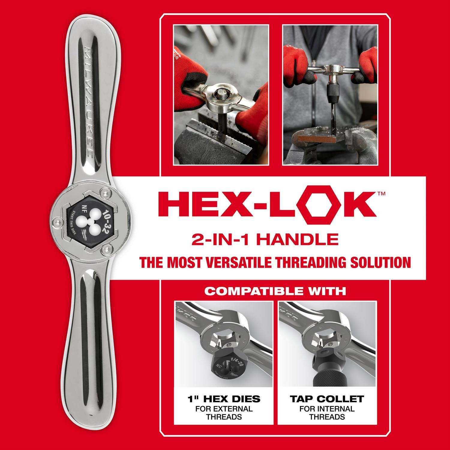 Milwaukee HEX-LOK 1/4-1/2 in. 2-in-1 Tap and Die Handle w/Collet
