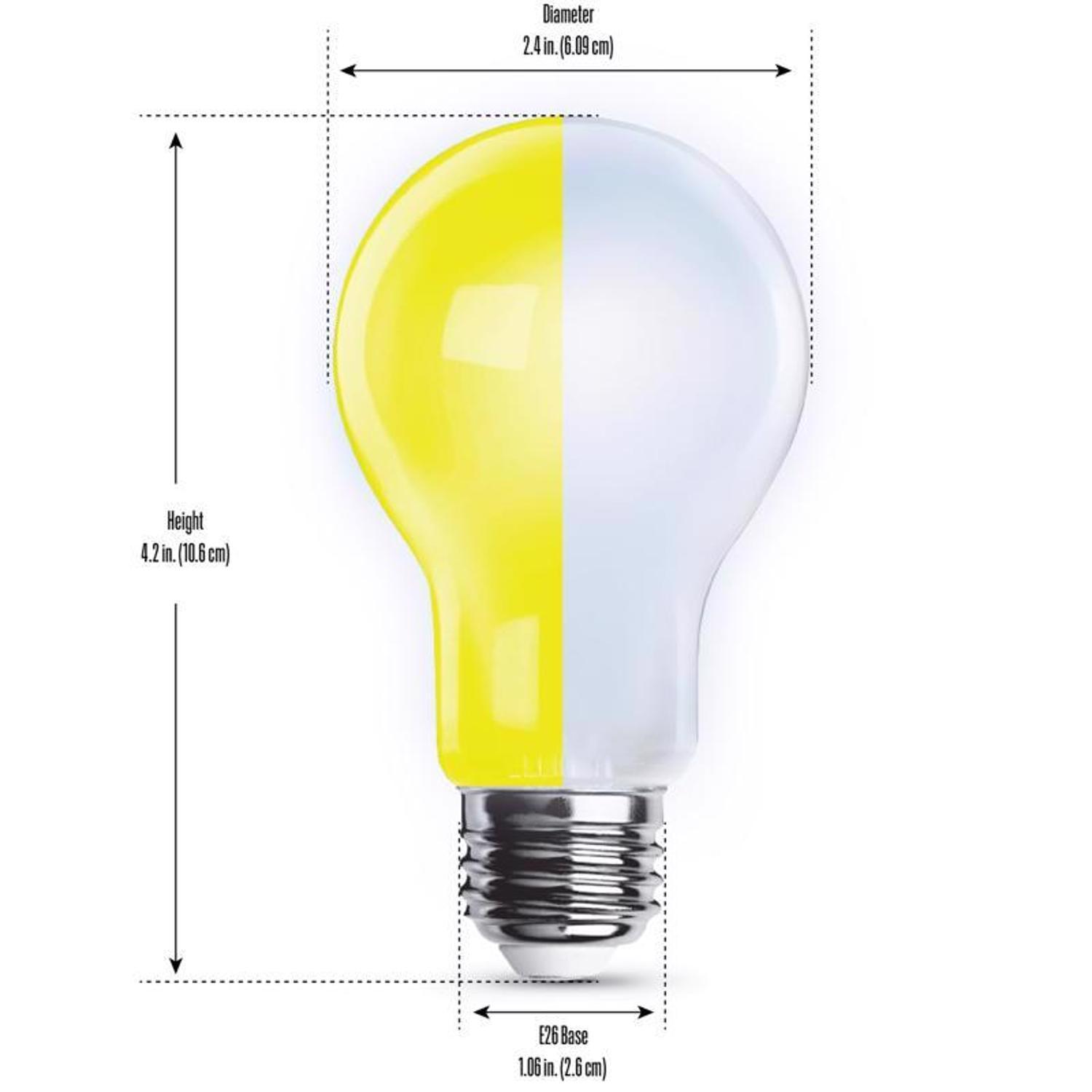 Feit A19 E26 (Medium) LED Bulb Yellow 60 Watt Equivalence 1 pk