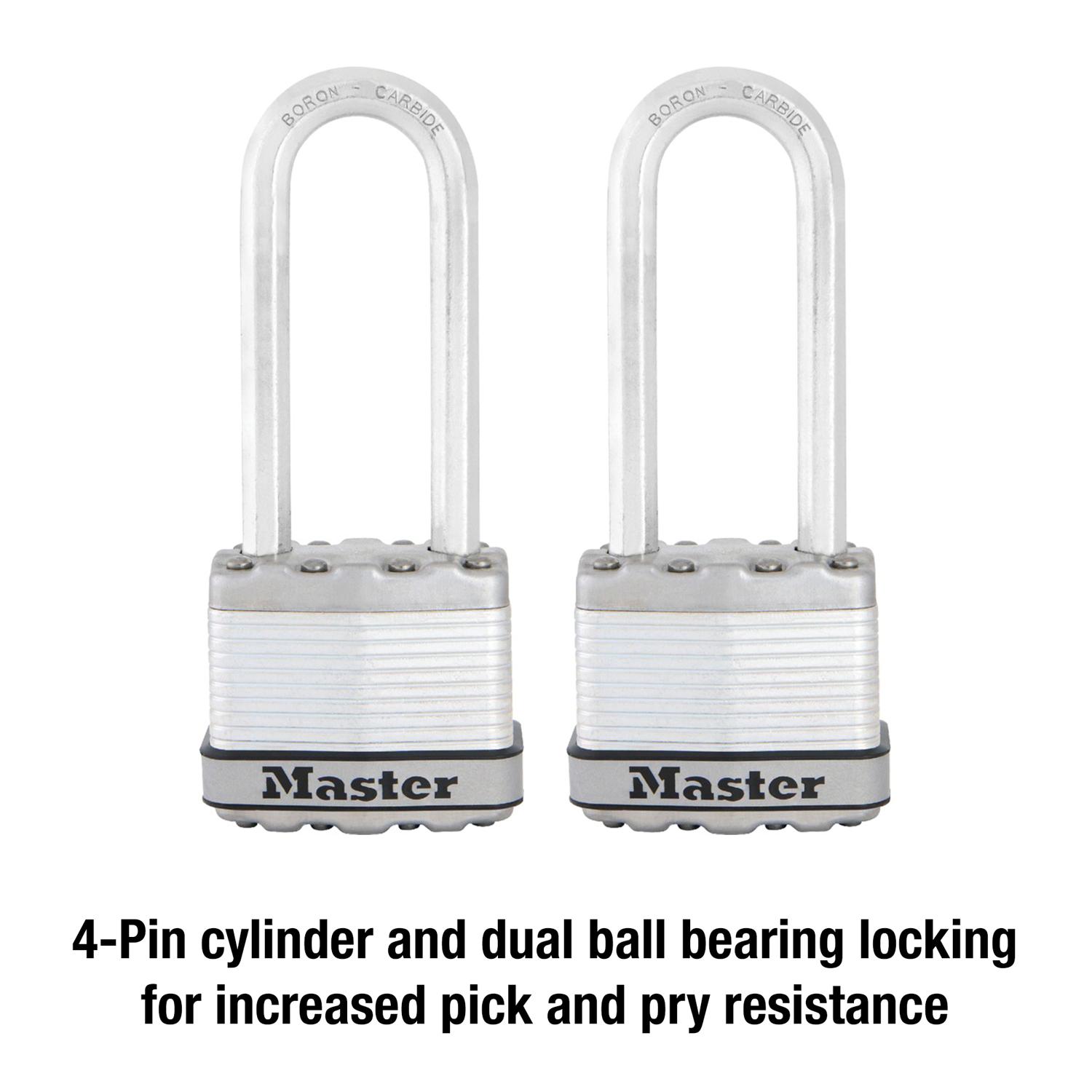 Master Lock Magnum 1-9/16 in. H X 11/16 in. W X 1-3/4 in. L Steel Dual Ball Bearing Locking Weather-