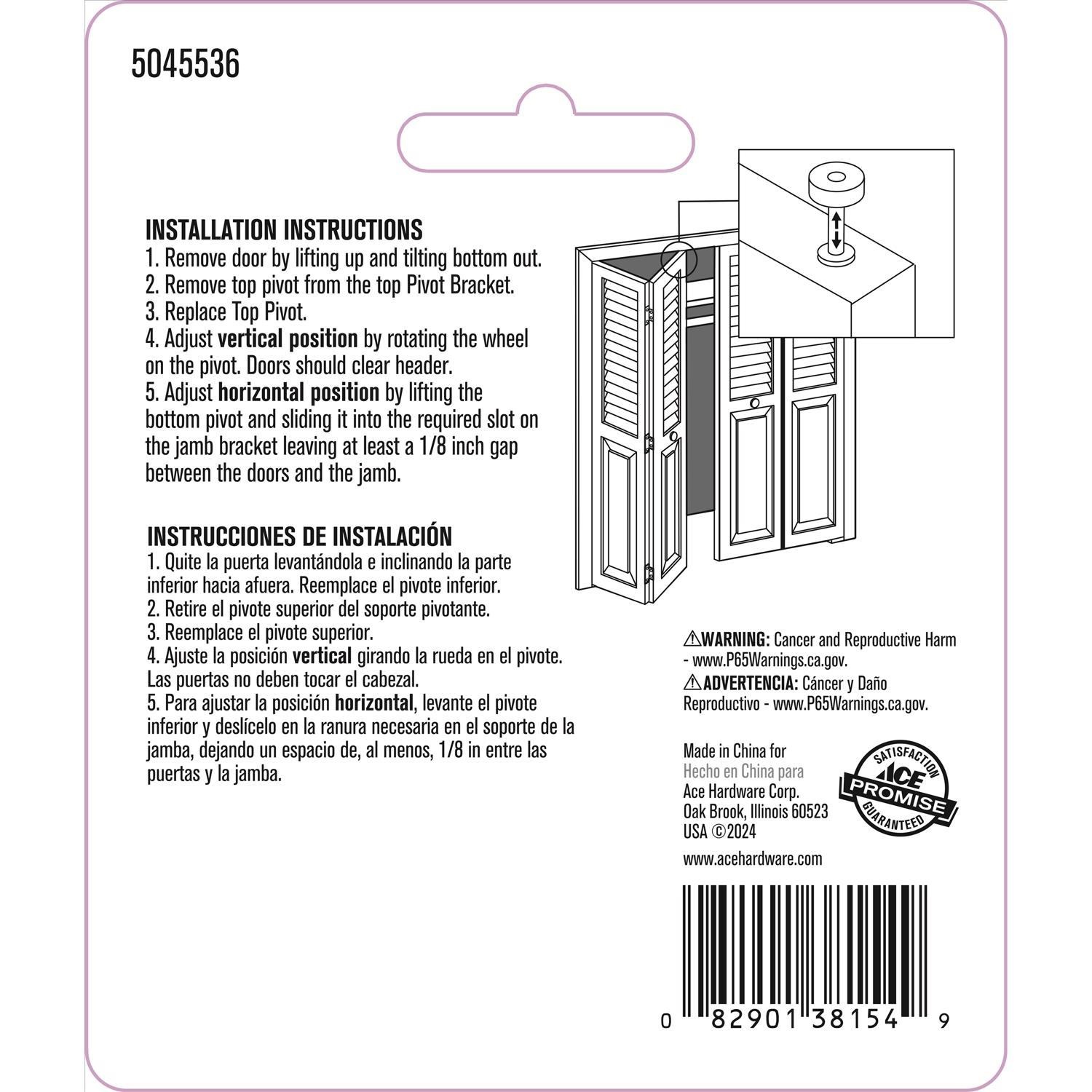 Ace Silver Nylon/Steel Pivot and Guide 2 pc